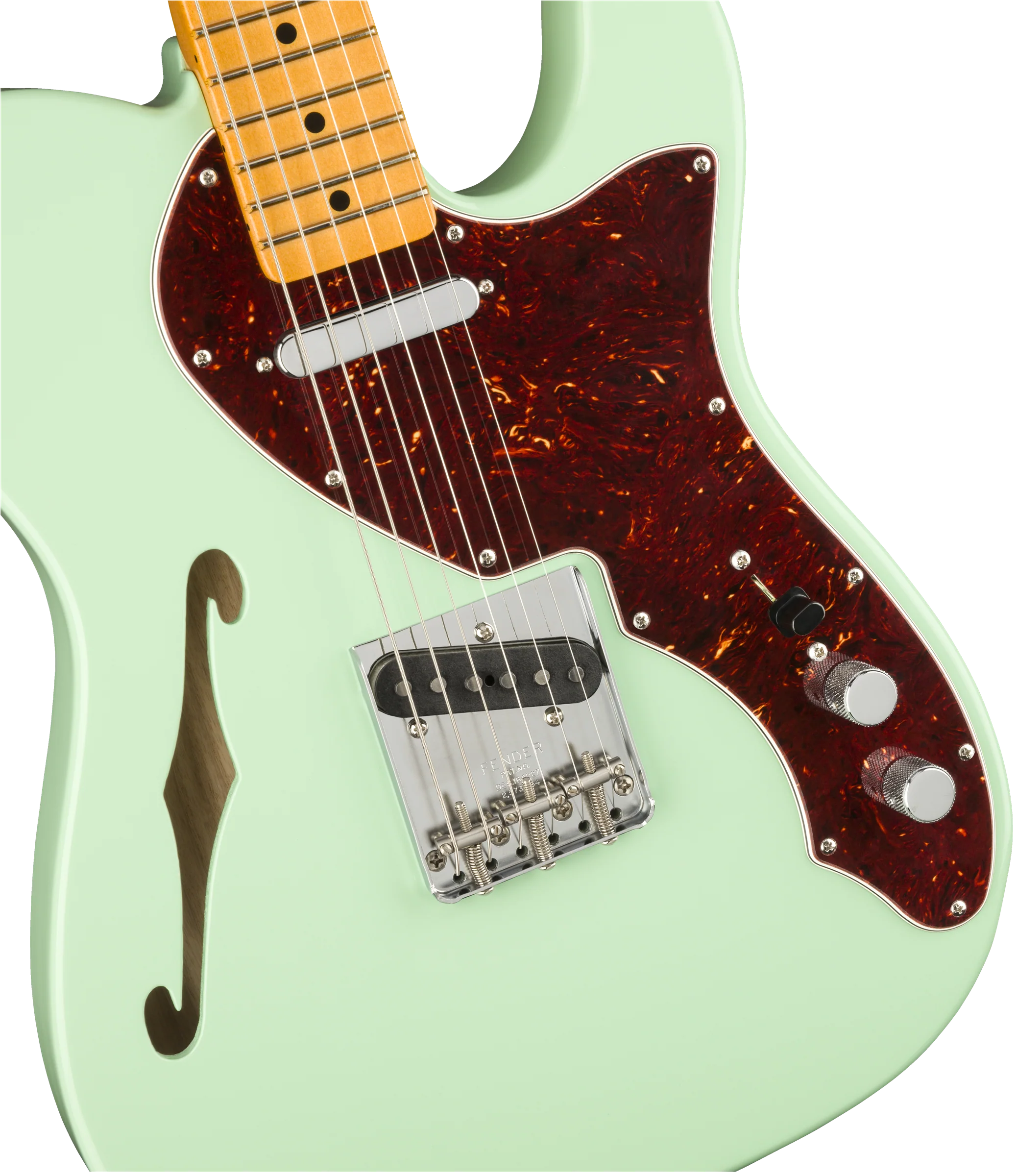 Fender American Original 60s Telecaster Thinline Maple Fingerboard Surf Green Electric Guitar - Image 3