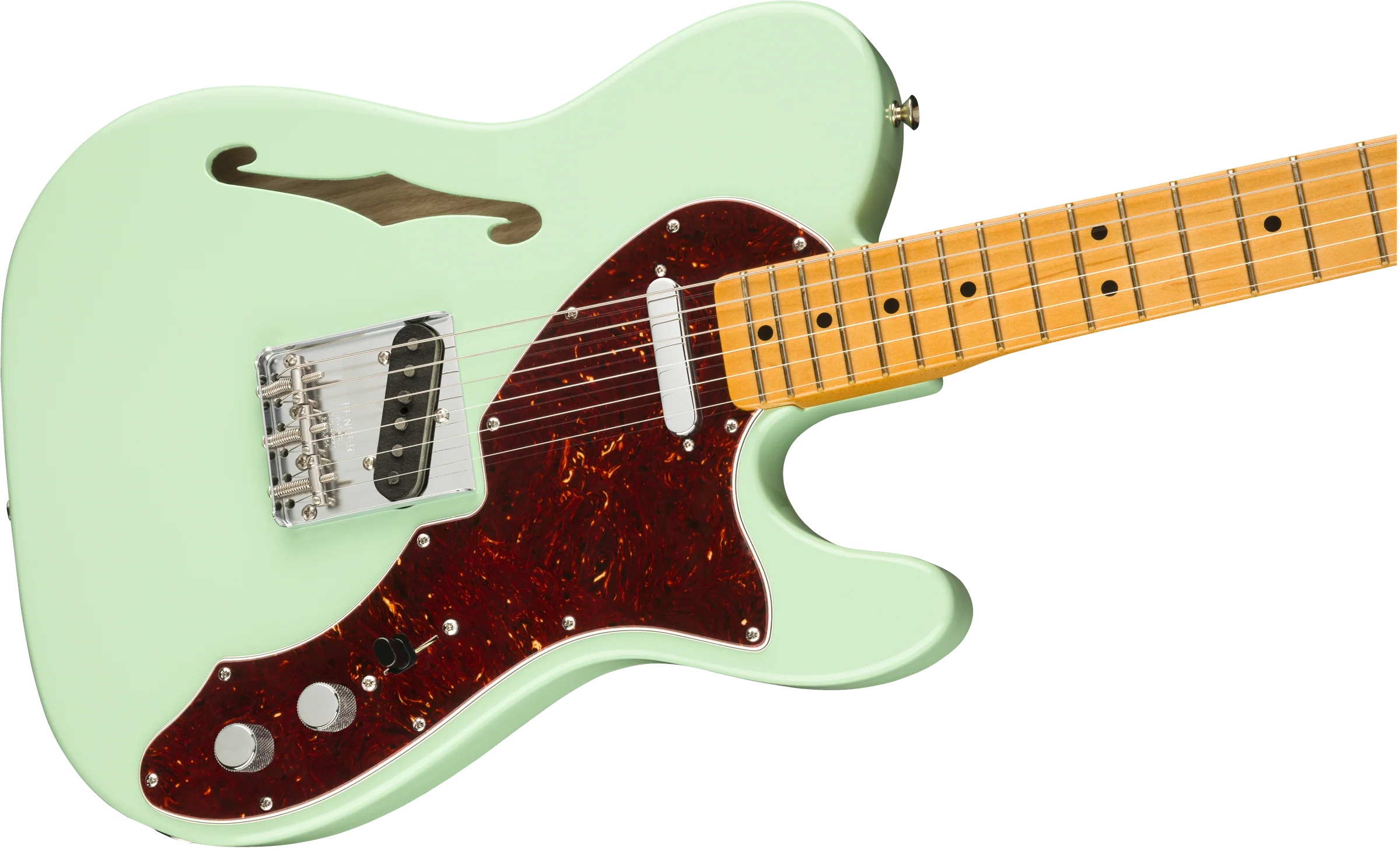 Fender American Original 60s Telecaster Thinline Maple Fingerboard Surf Green Electric Guitar - Image 4