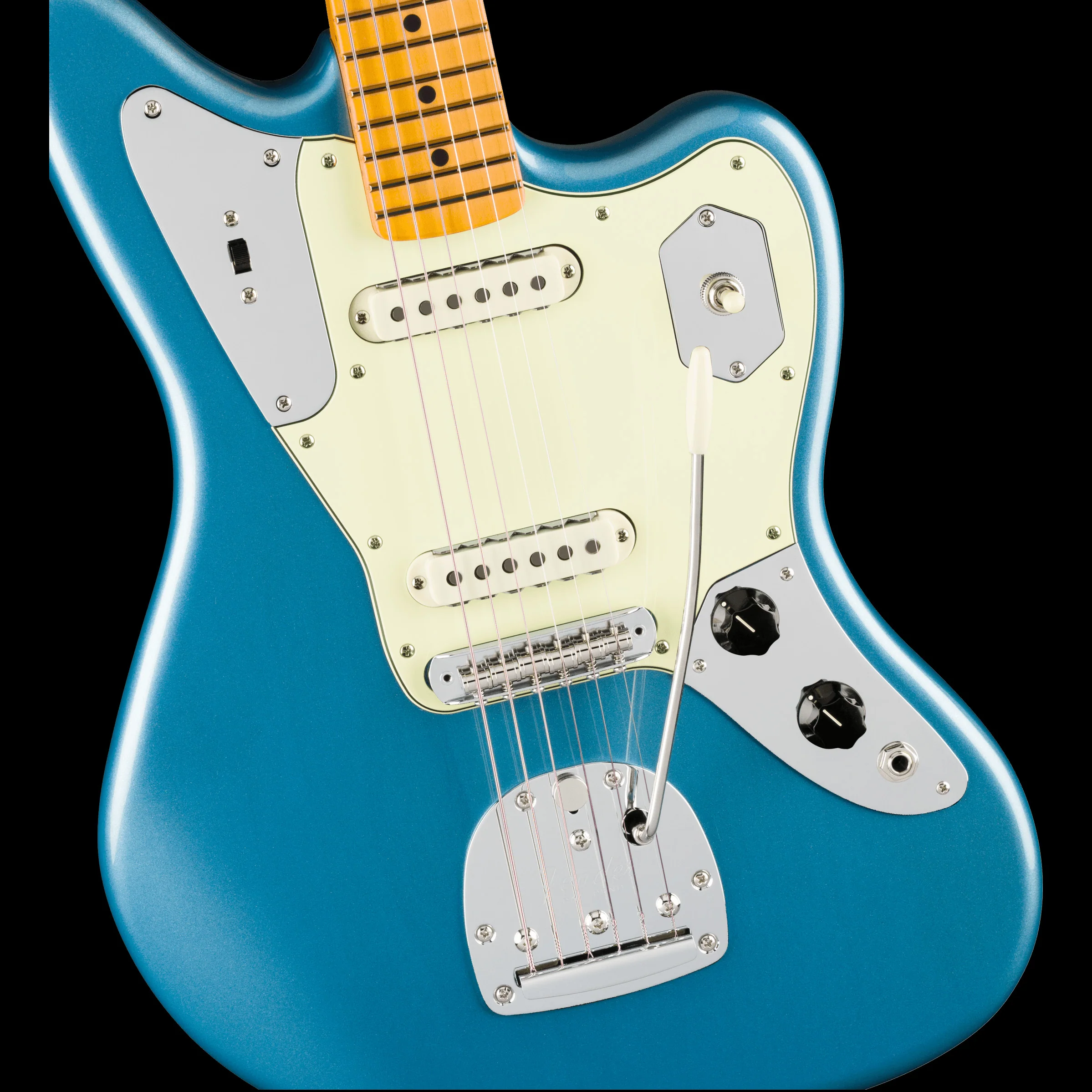 Fender American Professional Classic Jaguar Maple Fingerboard Faded Lake Placid Blue With Gig Bag - Image 4