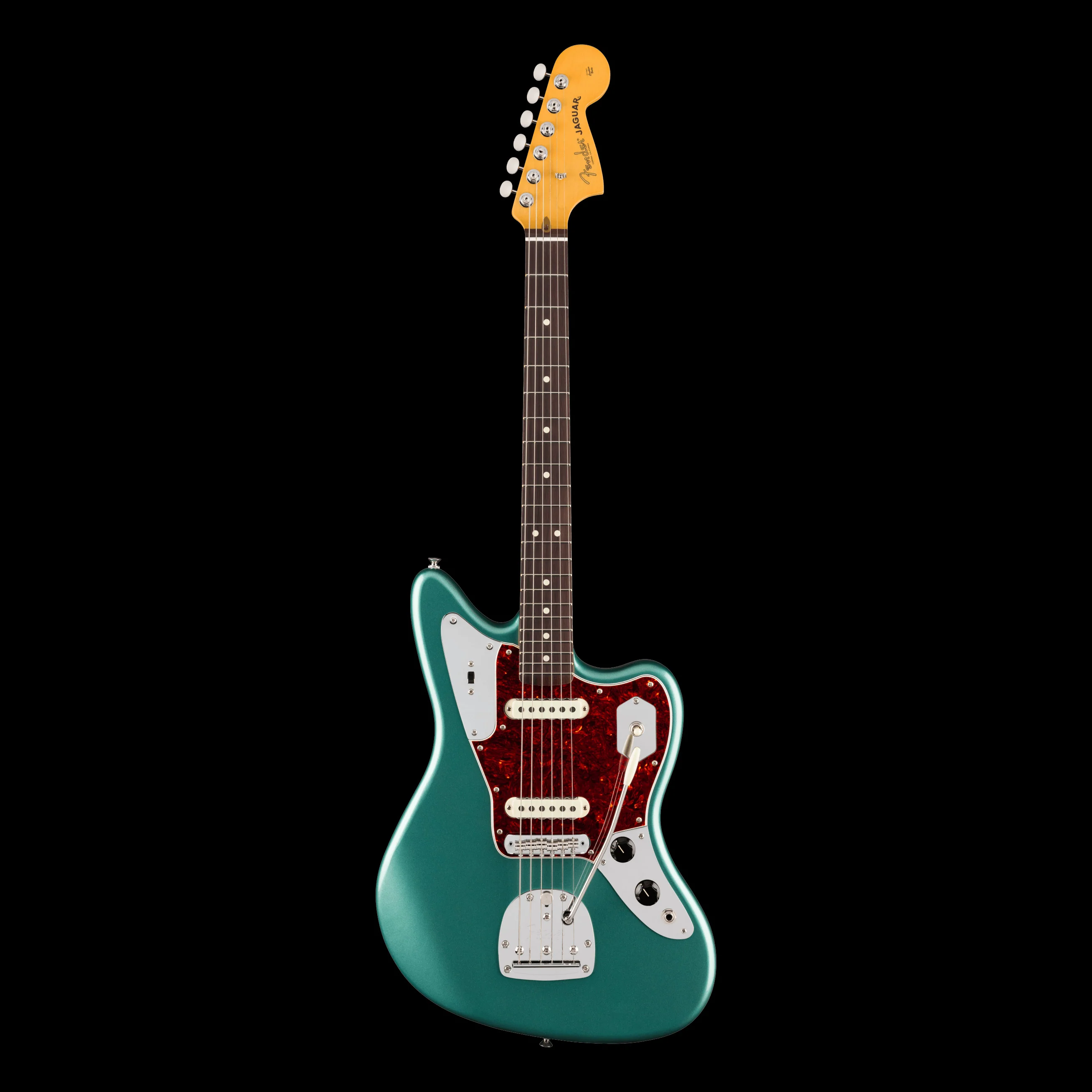 Fender American Professional Classic Jaguar Faded Sherwood Green Metallic With Gig Bag - Image 2