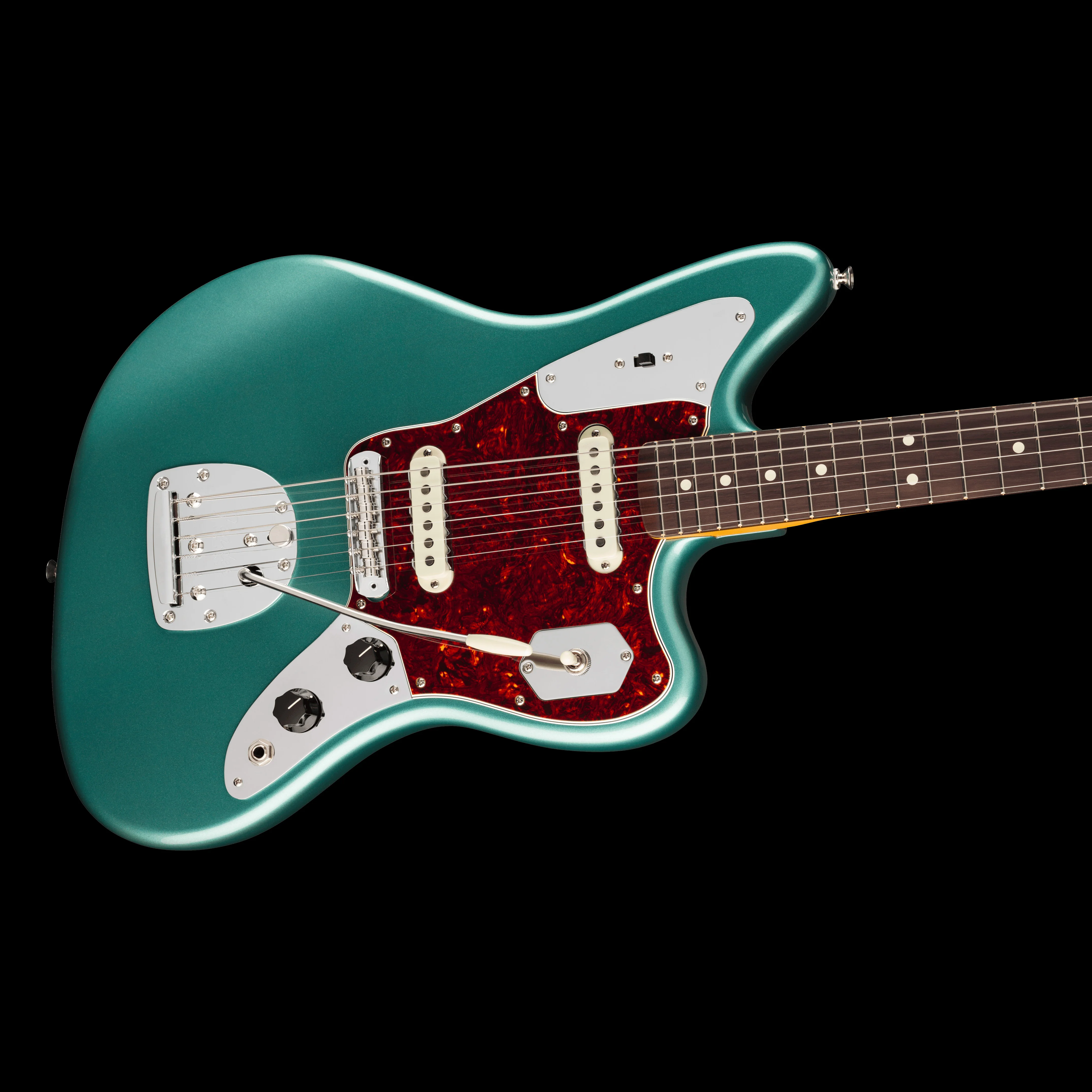 Fender American Professional Classic Jaguar Faded Sherwood Green Metallic With Gig Bag - Image 4