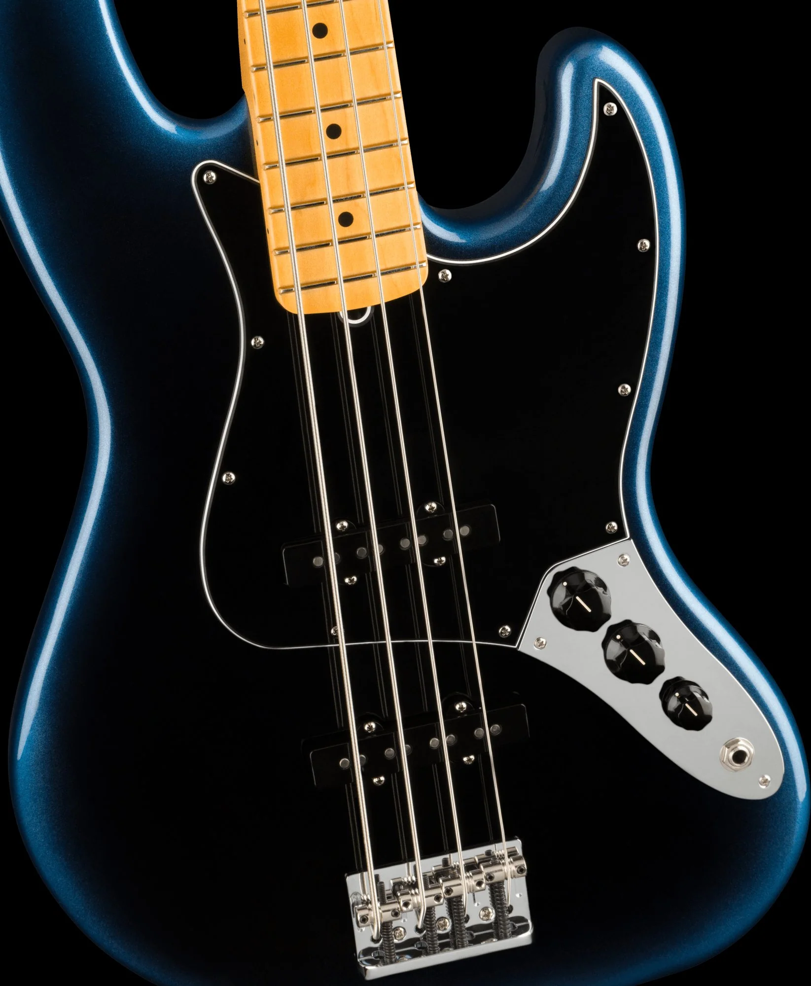 Fender American Professional II Jazz Bass Maple Fingerboard Dark Night With Case - Image 3