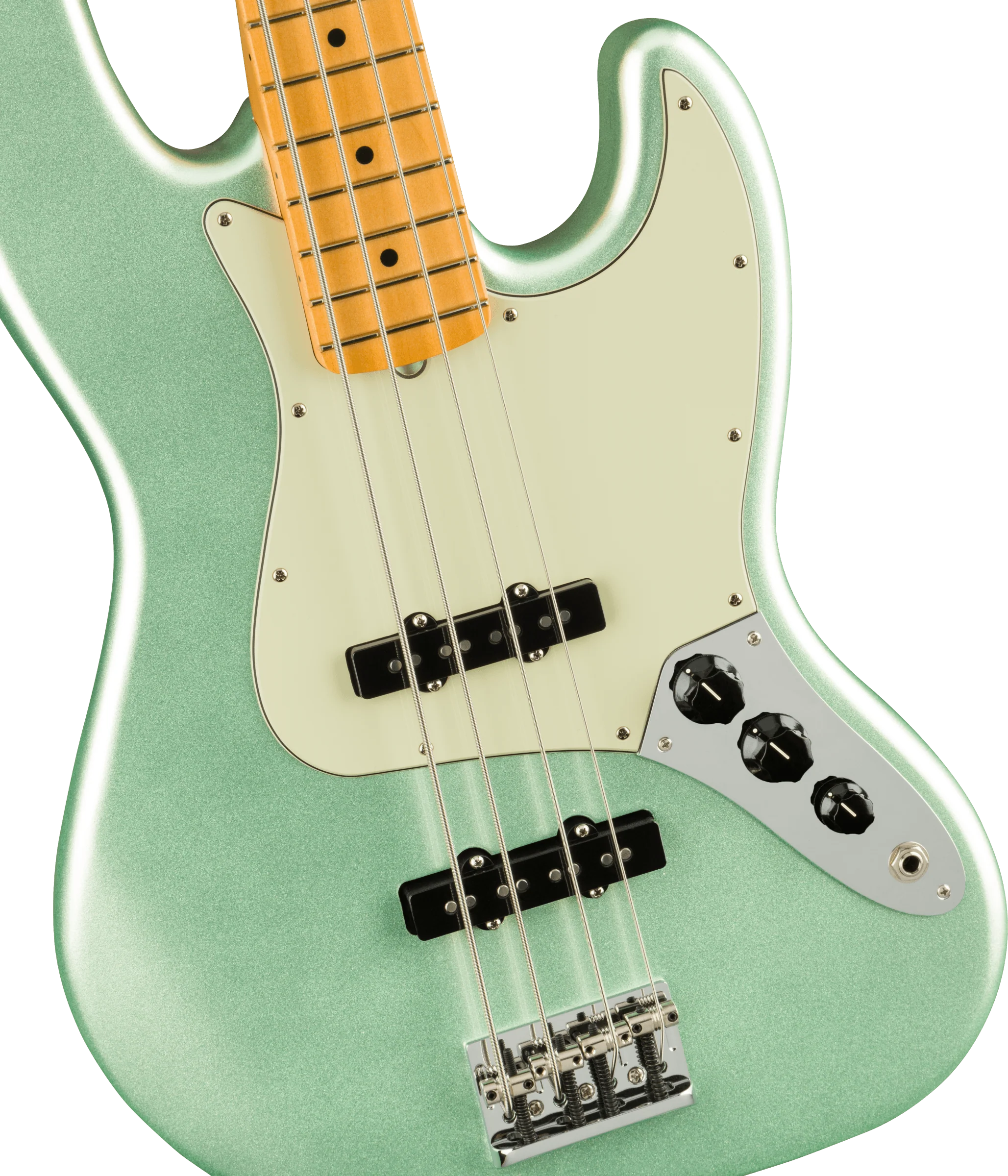 Fender American Professional II Jazz Bass Maple Fingerboard Mystic Surf Green - Image 3