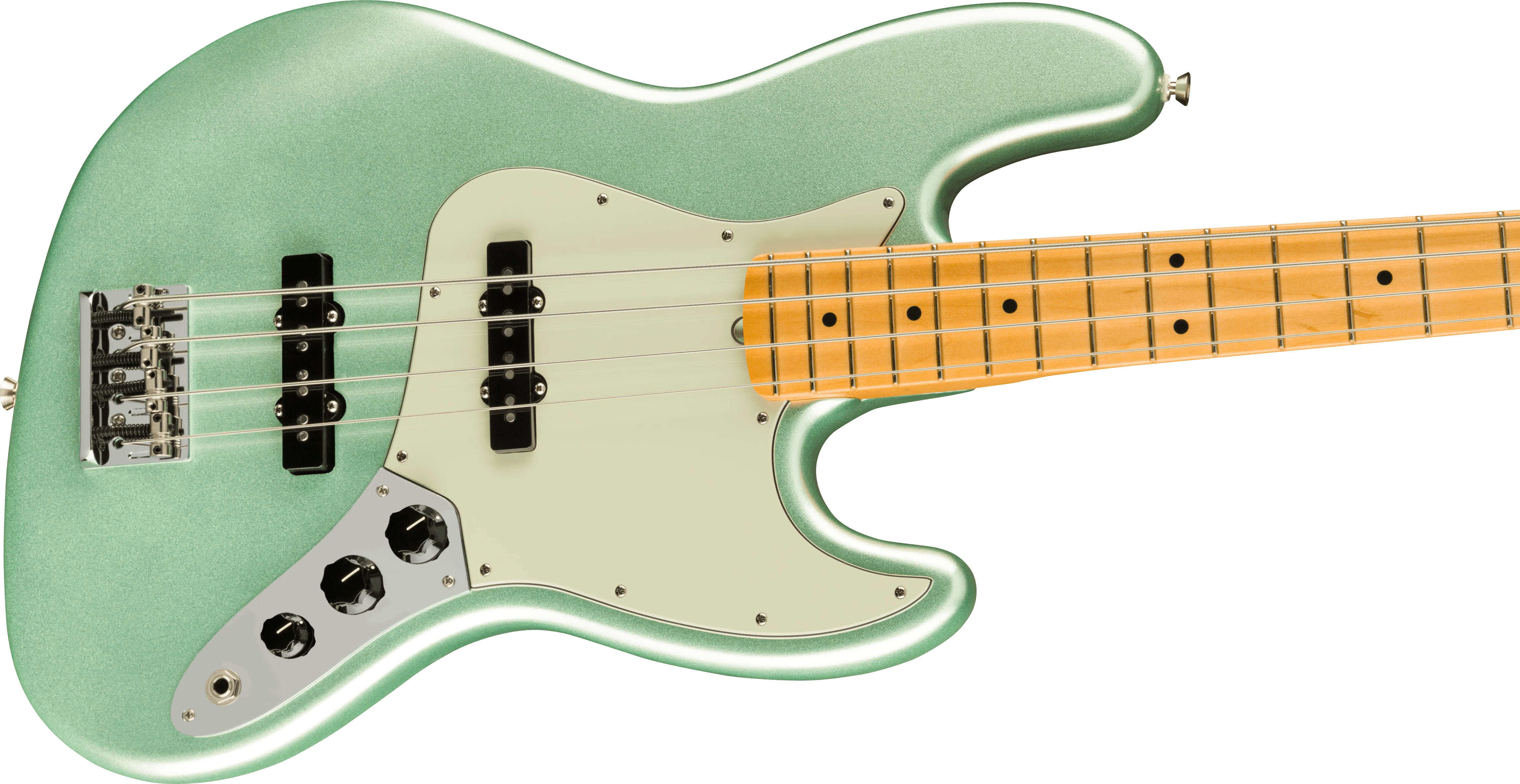 Fender American Professional II Jazz Bass Maple Fingerboard Mystic Surf Green - Image 4