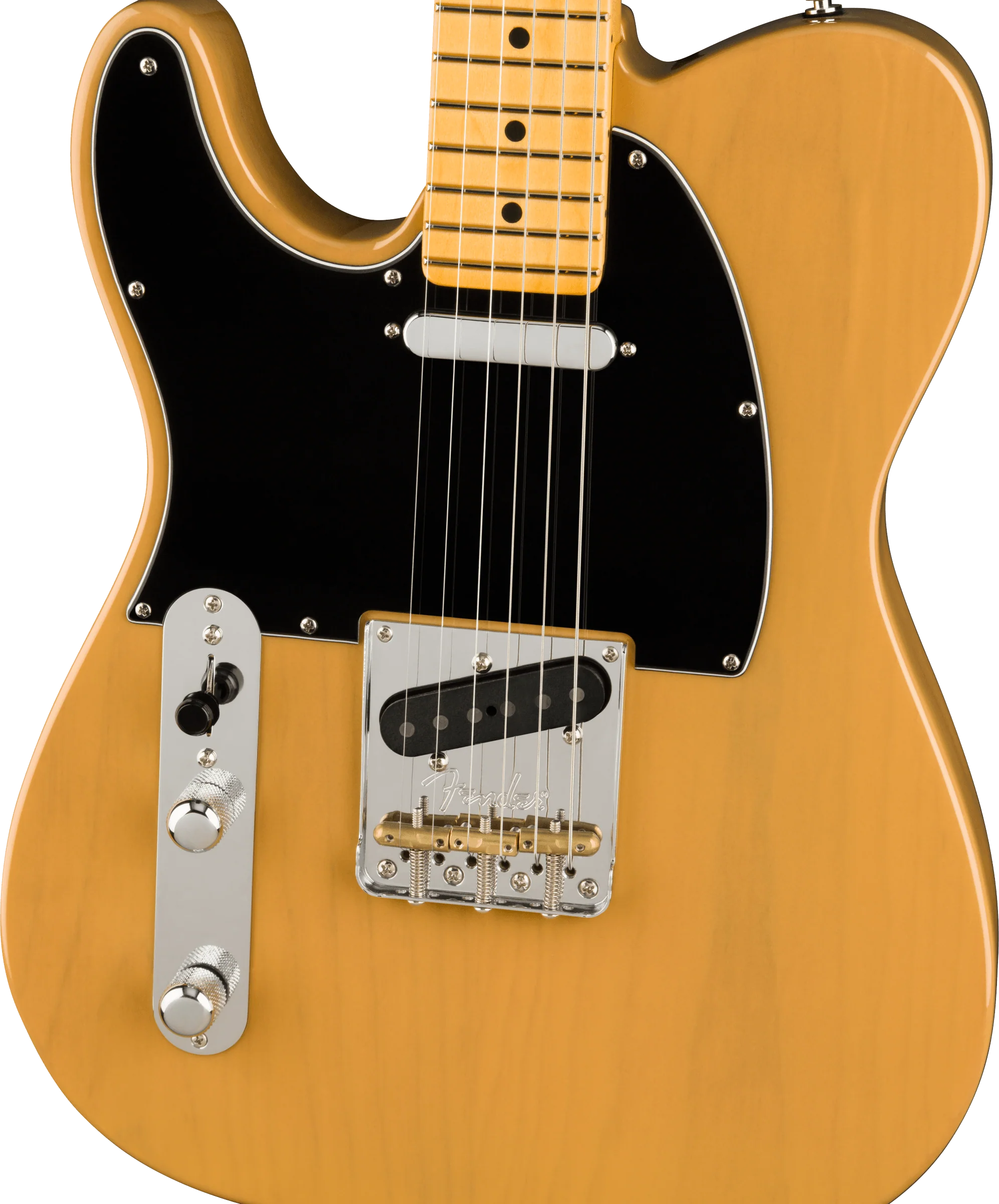 Fender American Professional II Telecaster Left-Hand Maple Fingerboard Butterscotch Blonde With Case - Image 3
