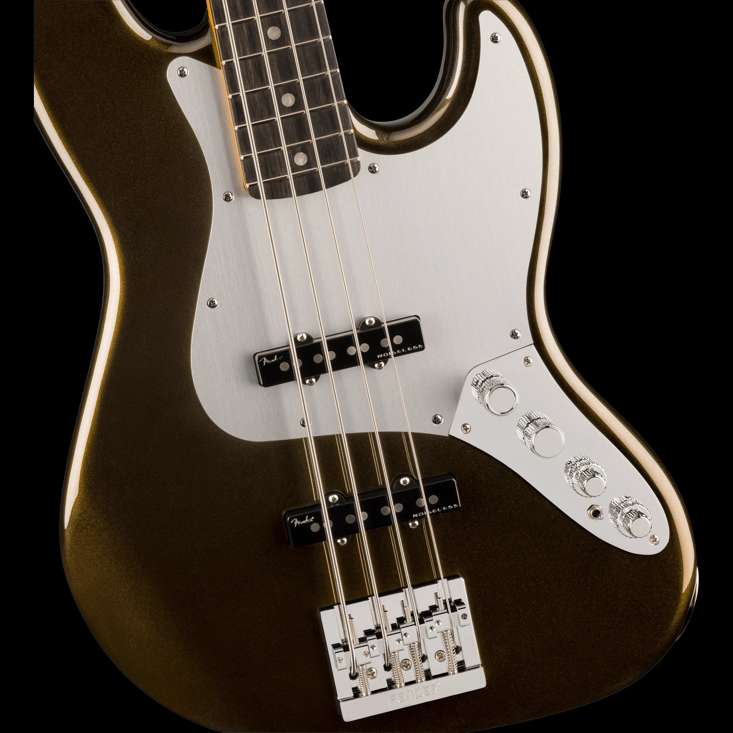 Fender American Ultra II Jazz Bass Ebony Fingerboard Texas Tea With Case - Image 3