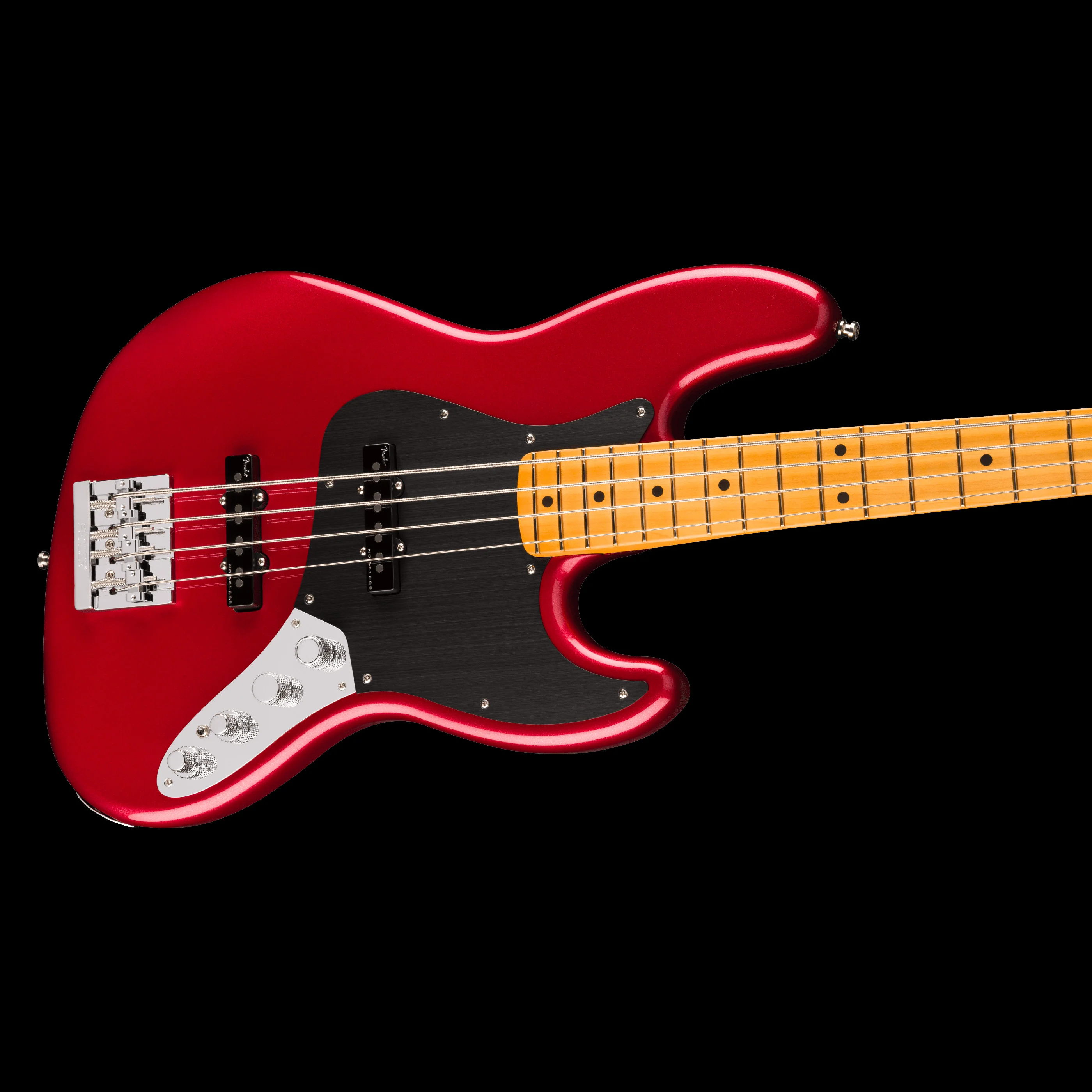 Fender American Ultra II Jazz Bass Maple Fingerboard Sinister Red With Case - Serial # US24011161 - Demo - Image 4