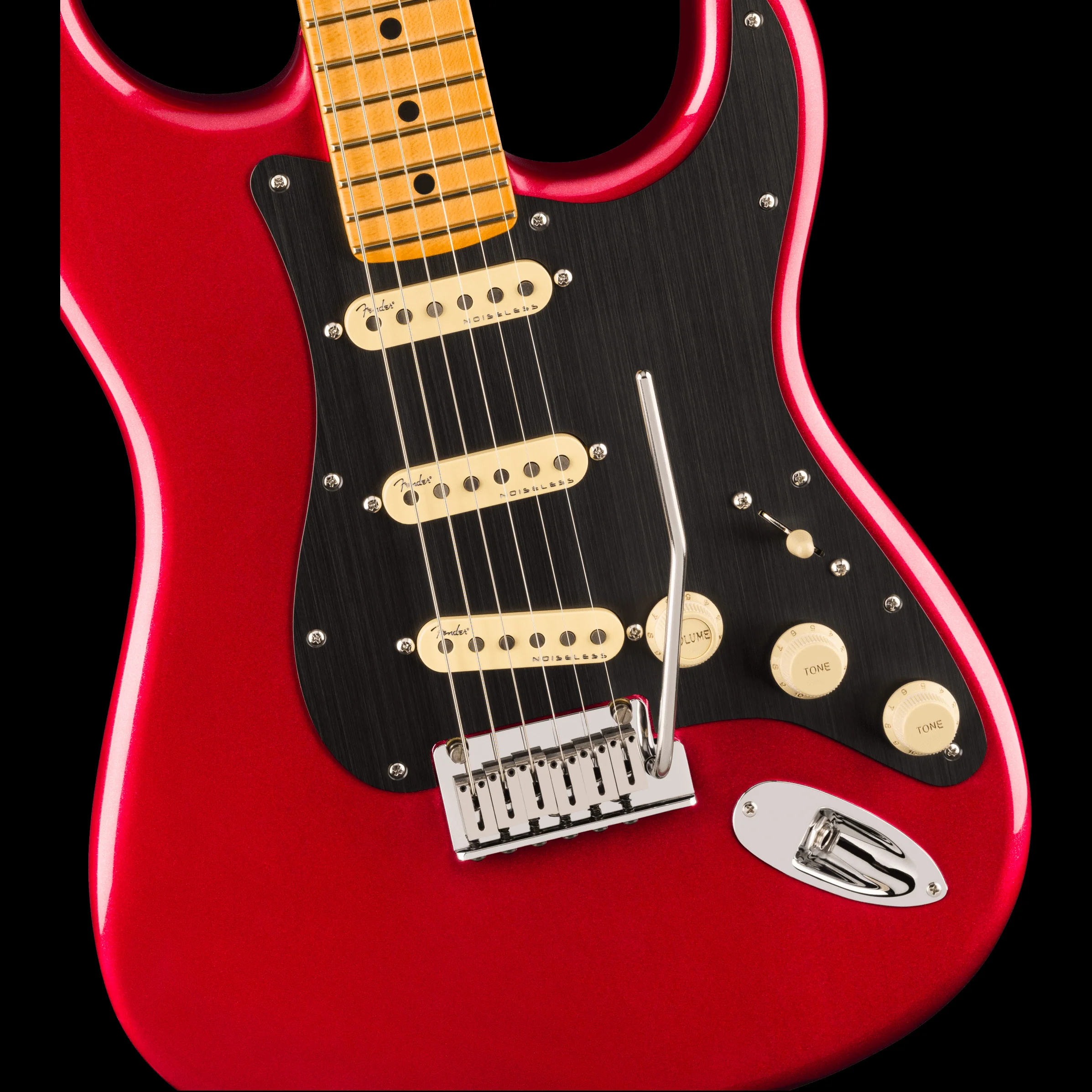 Fender American Ultra II Stratocaster Sinister Red with Case - Image 3