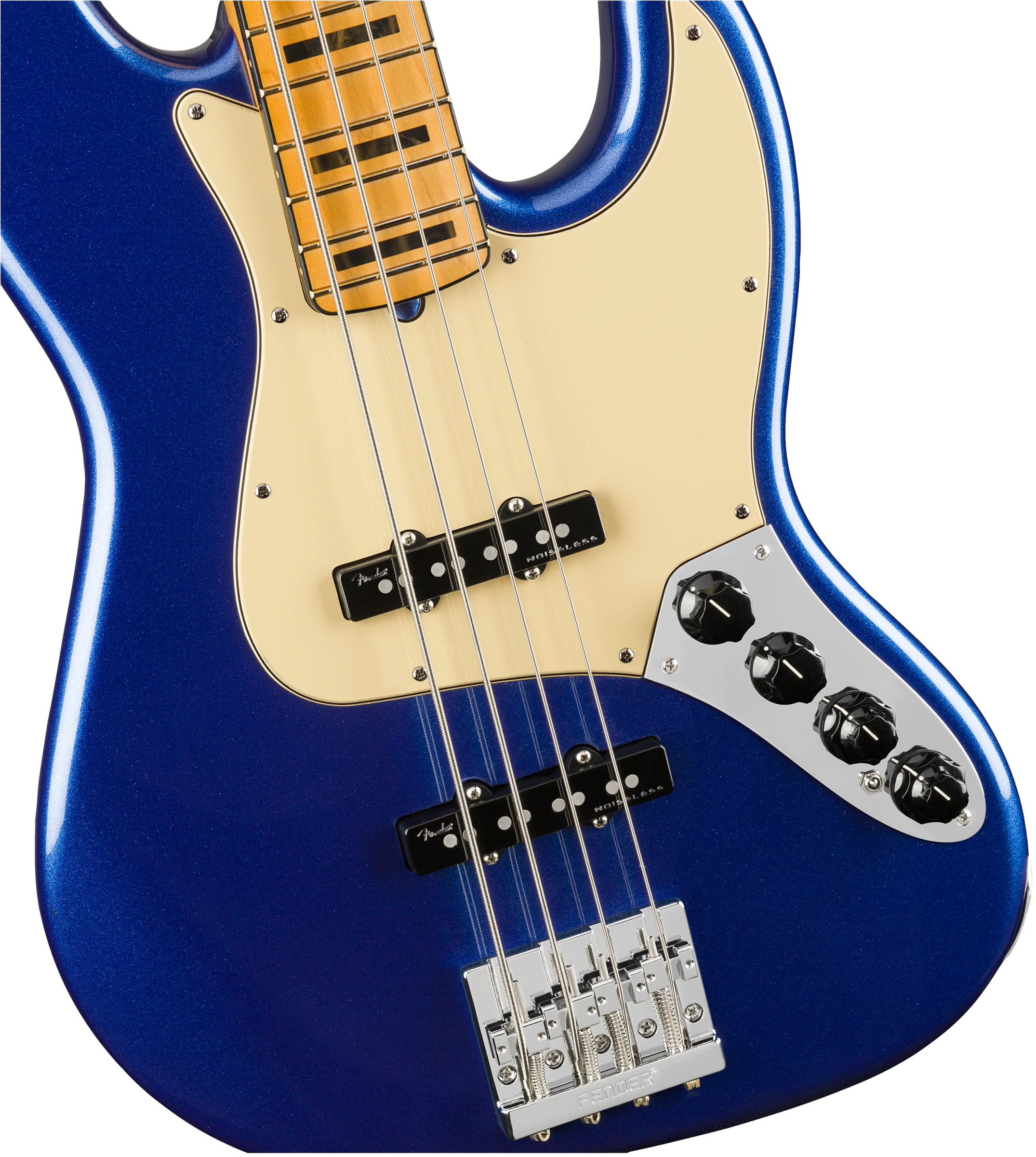 Fender American Ultra Jazz Bass Maple Fingerboard Cobra Blue With Case - Image 3