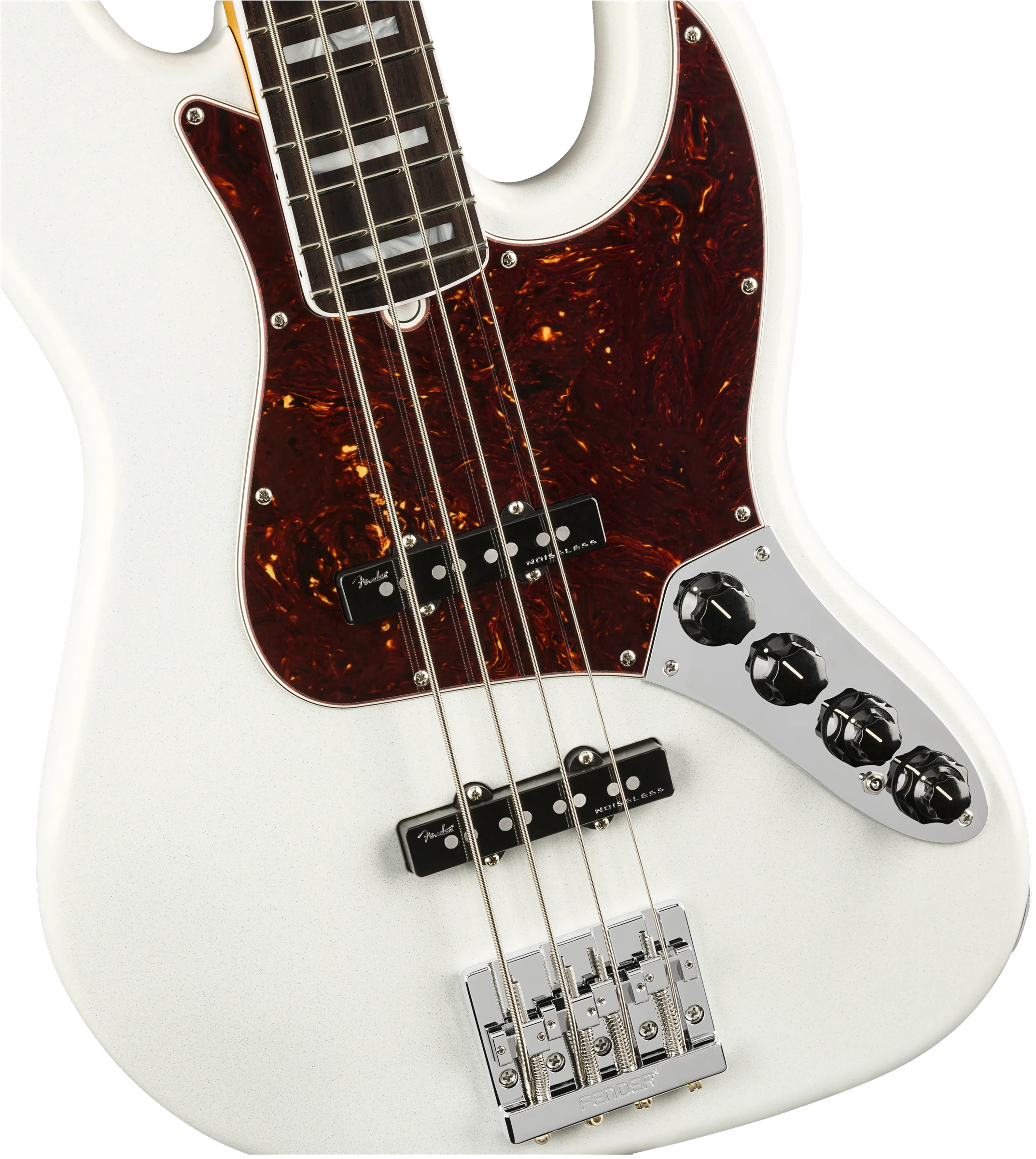Fender American Ultra Jazz Bass Rosewood Fingerboard Arctic Pearl - Image 3
