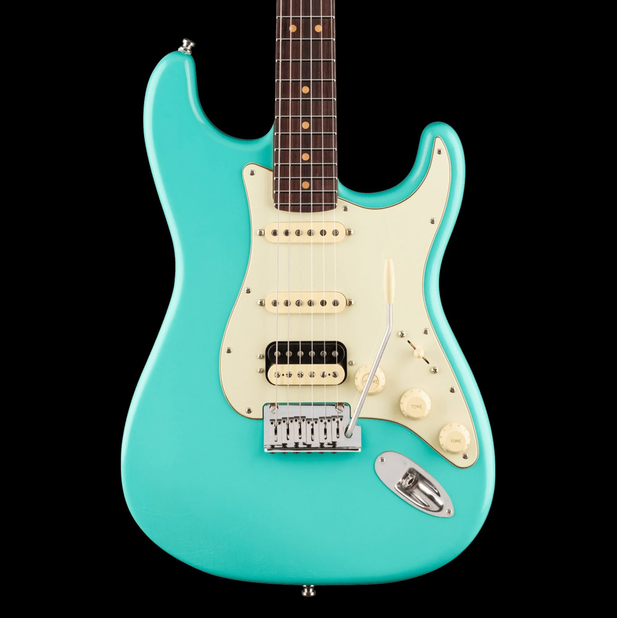 Fender American Ultra Luxe Vintage '60s Stratocaster HSS Sea Foam Green Electric Guitar With Case