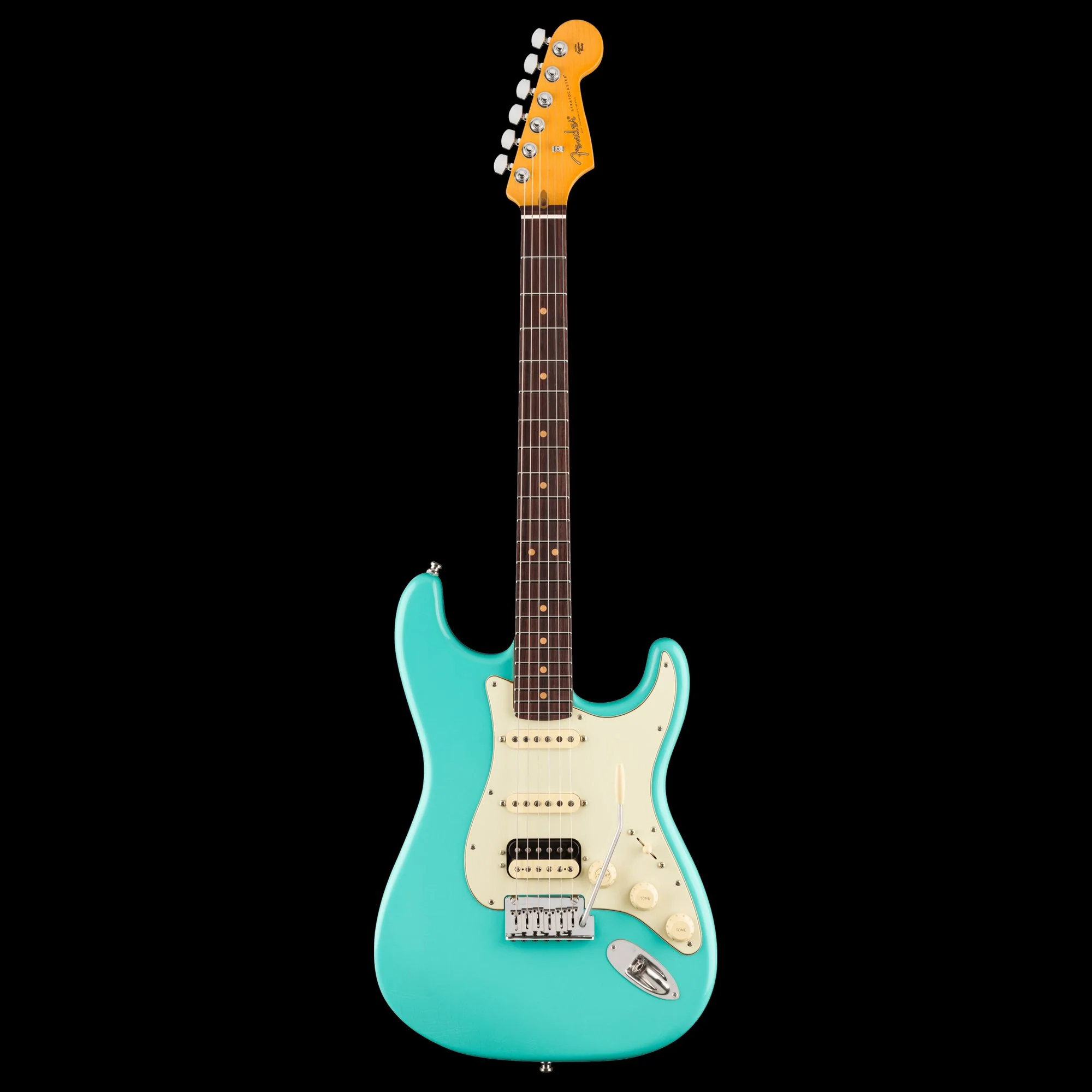 Fender American Ultra Luxe Vintage '60s Stratocaster HSS Sea Foam Green Electric Guitar With Case - Image 2