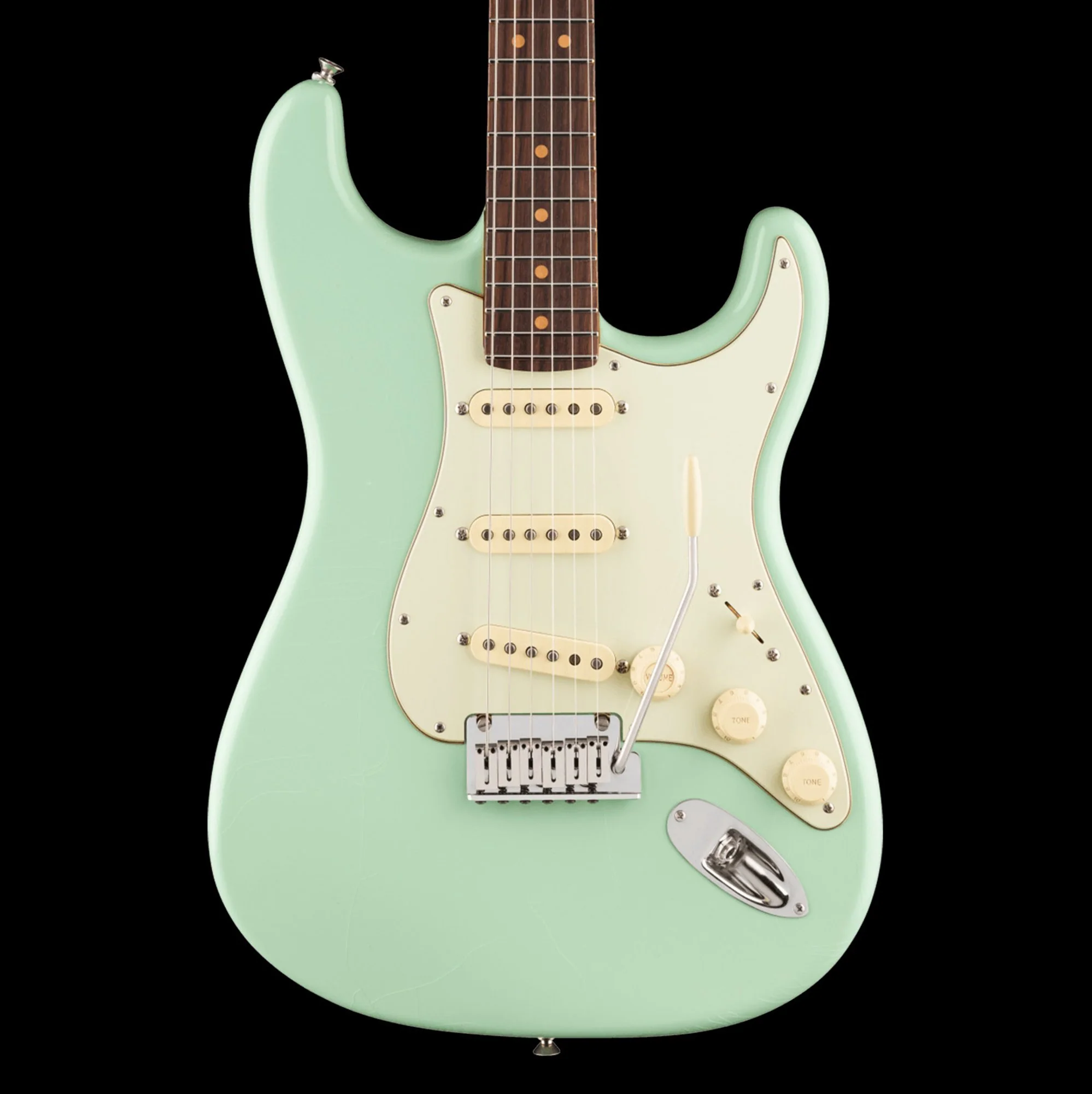 Fender American Ultra Luxe Vintage '60s Stratocaster Surf Green Electric Guitar With Case