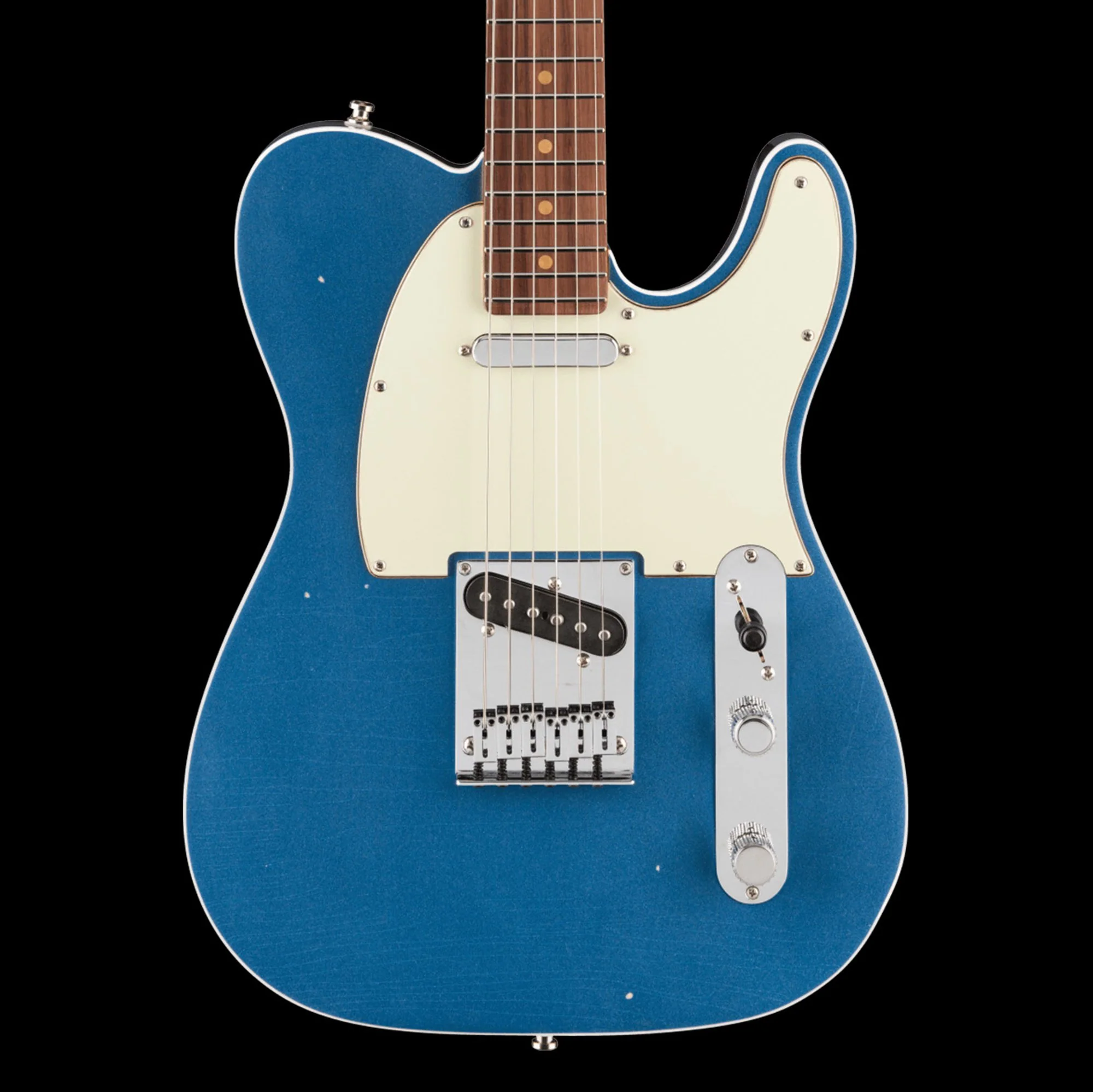 Fender American Ultra Luxe Vintage '60s Telecaster Custom Lake Placid Blue Electric Guitar With Case