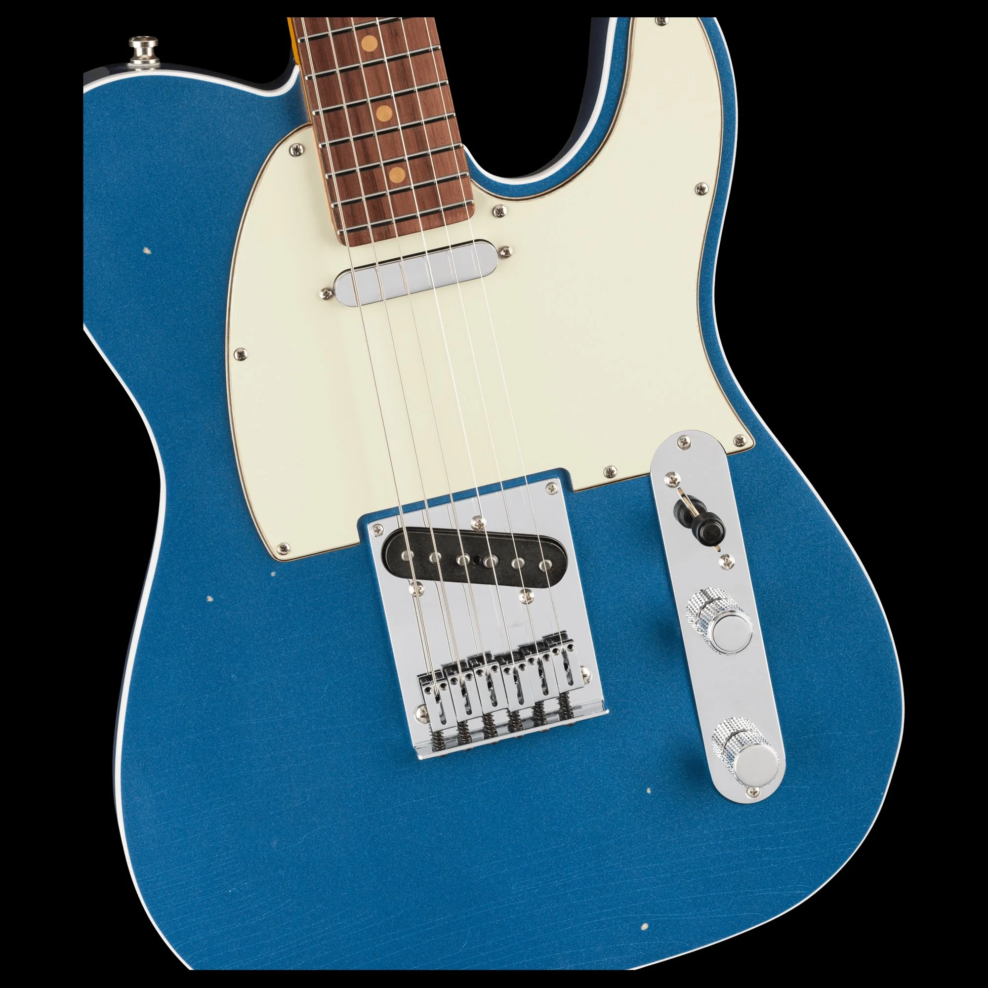 Fender American Ultra Luxe Vintage '60s Telecaster Custom Lake Placid Blue Electric Guitar With Case - Image 4