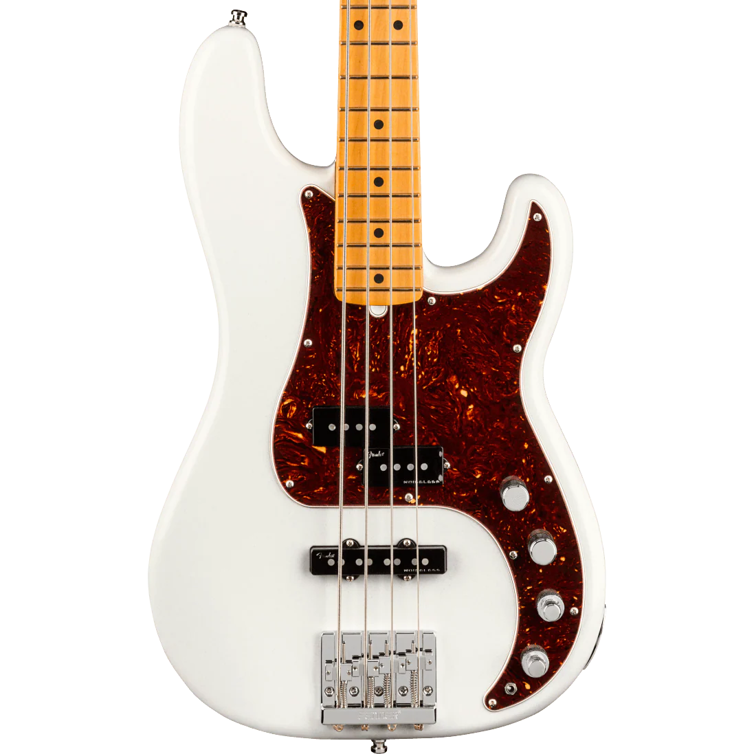 Fender American Ultra Precision Bass Maple Fingerboard Arctic Pearl With Case