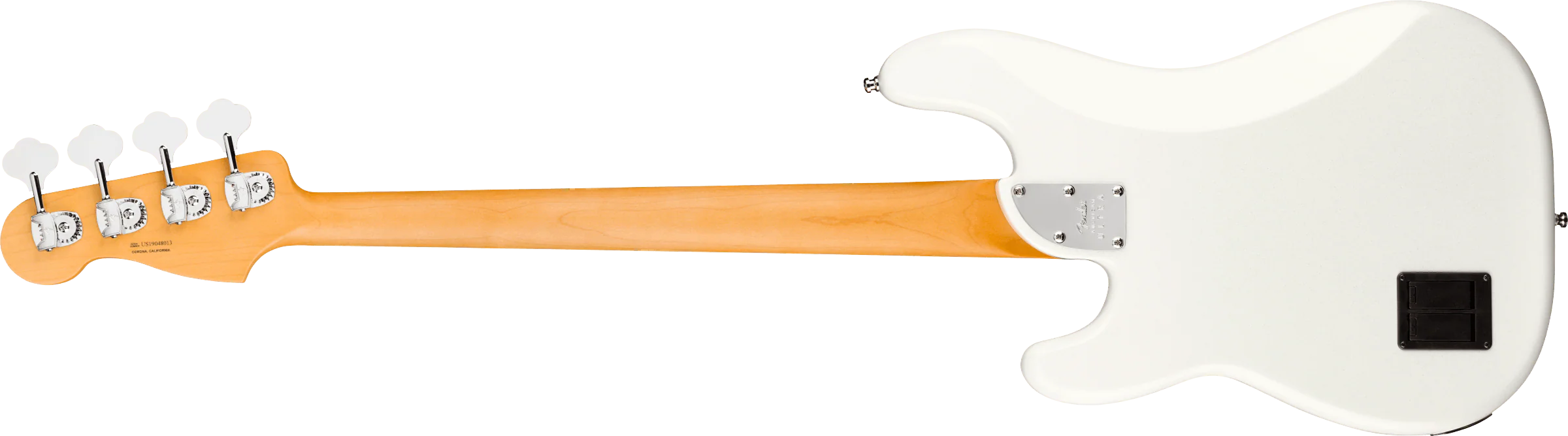 Fender American Ultra Precision Bass Maple Fingerboard Arctic Pearl With Case - Image 5