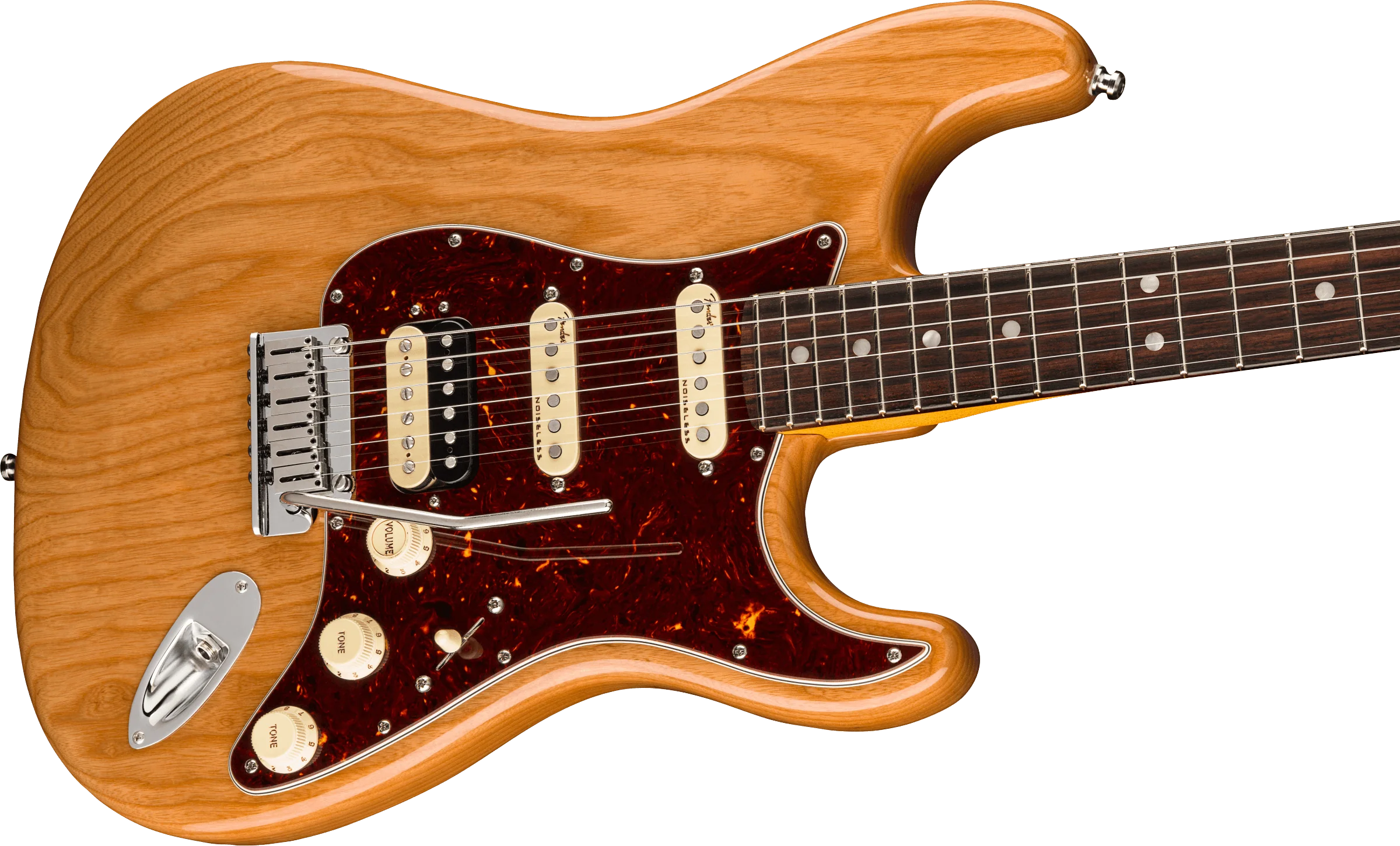 Fender American Ultra Stratocaster HSS Rosewood Fingerboard Aged Natural Electric Guitar With Case - Image 4