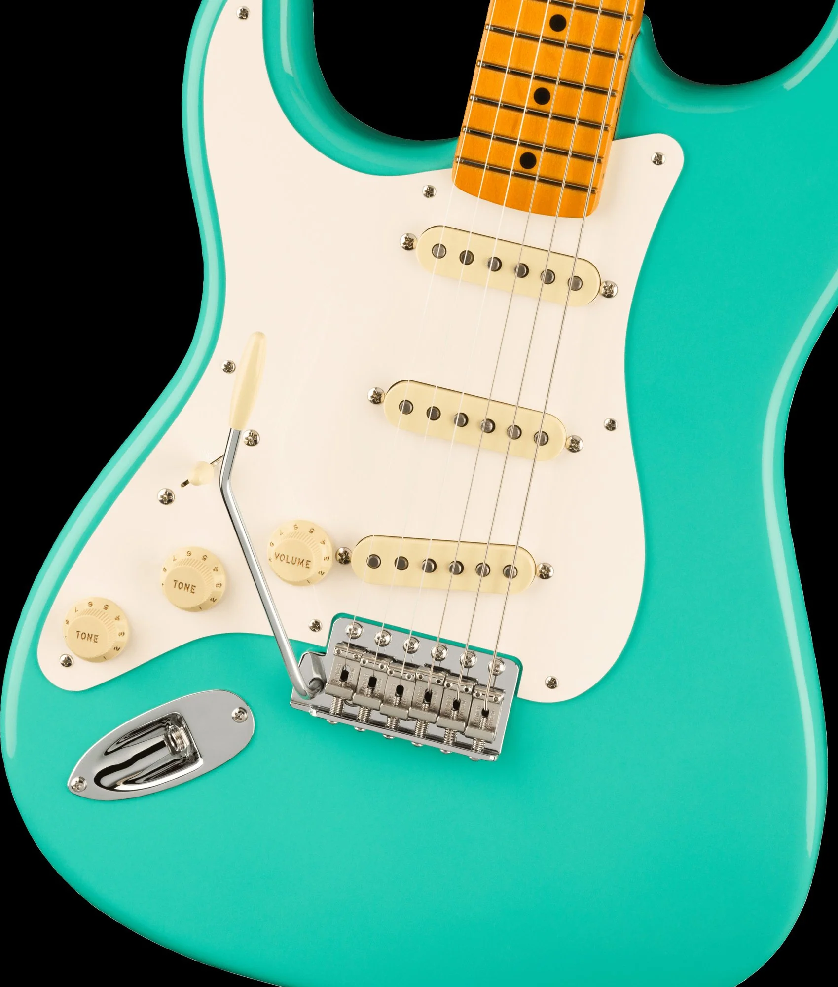 Fender American Vintage II 1957 Stratocaster Left-Hand Maple Fingerboard Sea Foam Green Electric Guitar With Case - Image 3