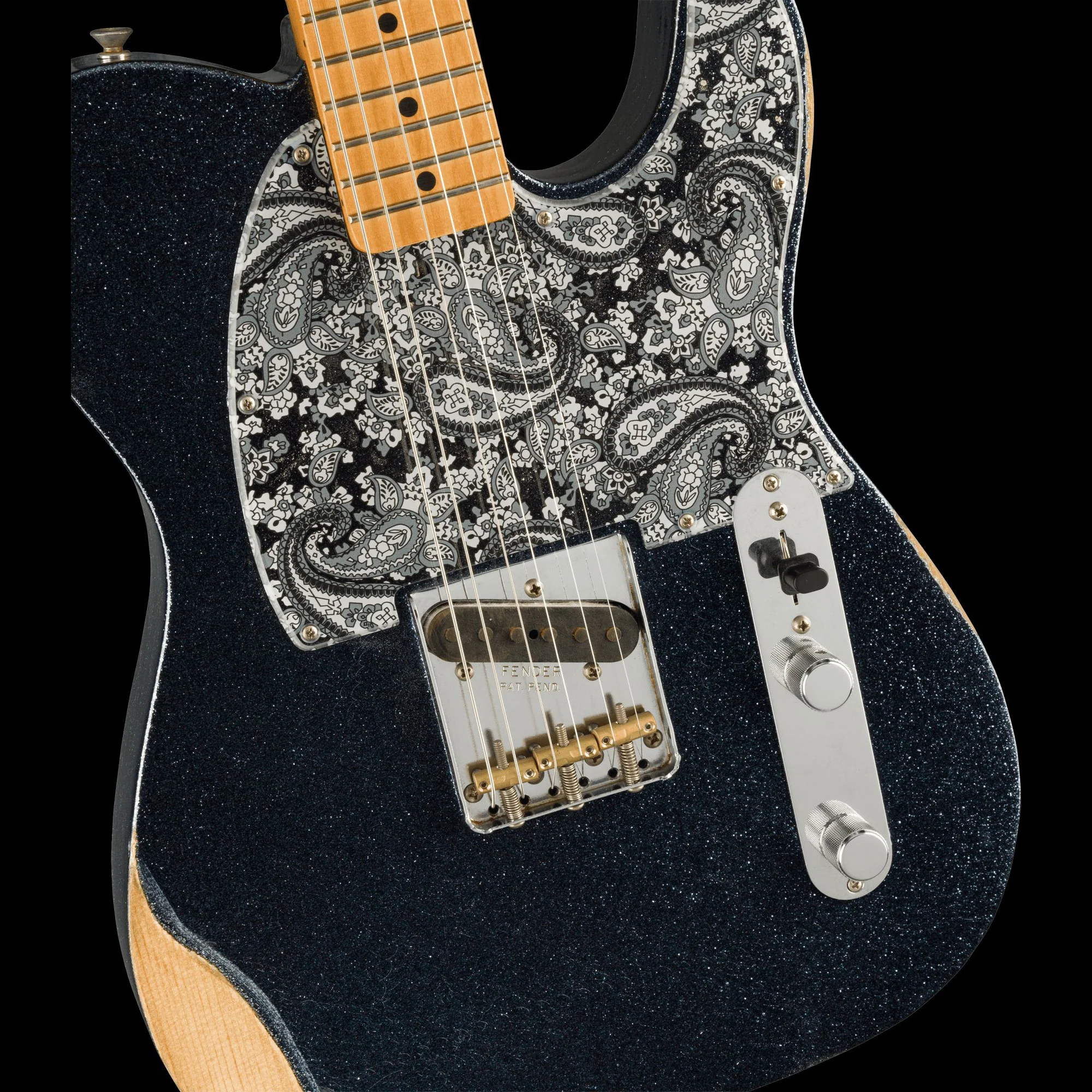 Fender Artist Series Brad Paisley Road Worn Esquire Black Sparkle With Gig Bag Demo Serial # MX22018665 - Image 3