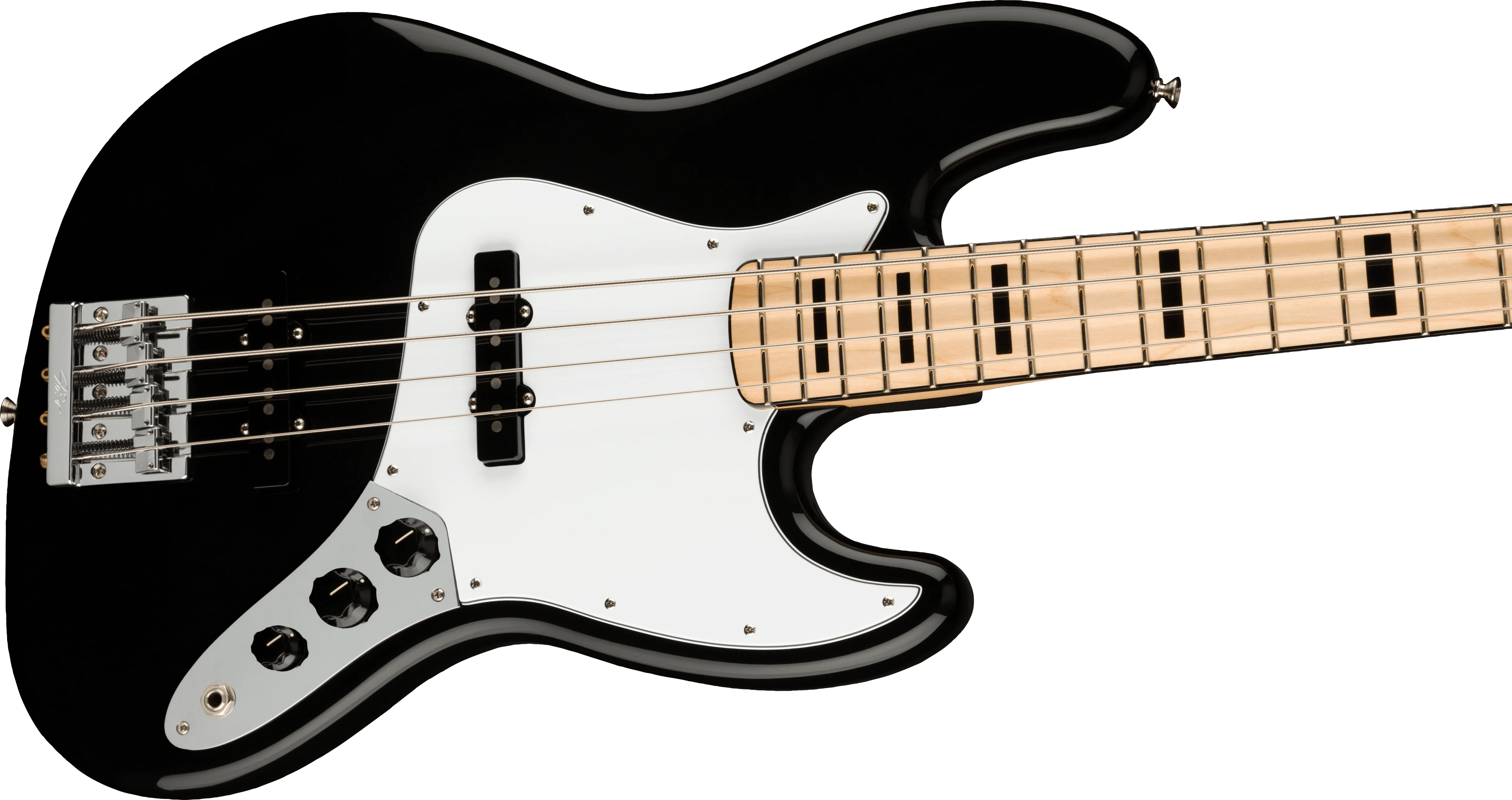 Fender Artist Series Geddy Lee Jazz Bass Maple Fingerboard Black with Gig Bag - Image 4