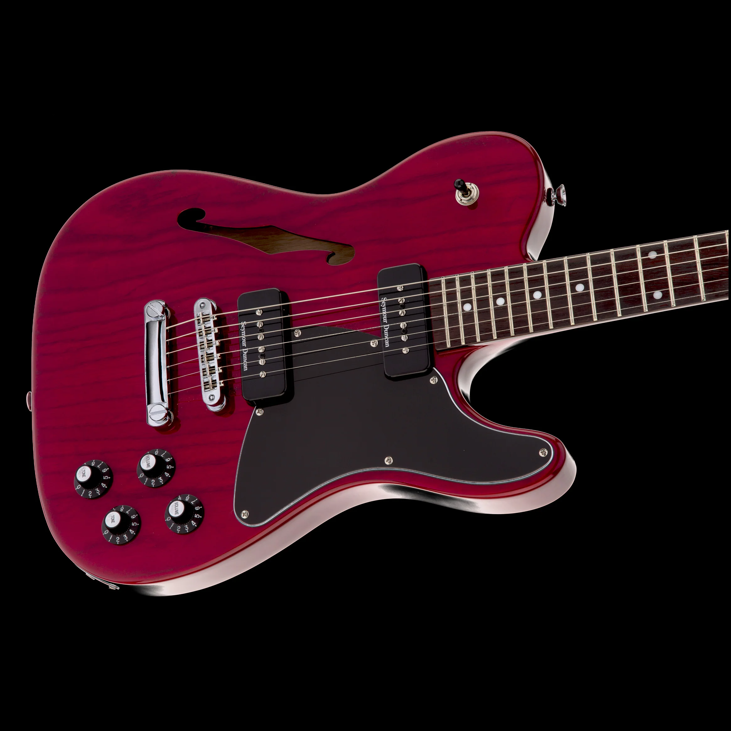 Fender Artist Series Jim Adkins JA-90 Telecaster Thinline Crimson Red Transparent Electric Guitar - Image 3