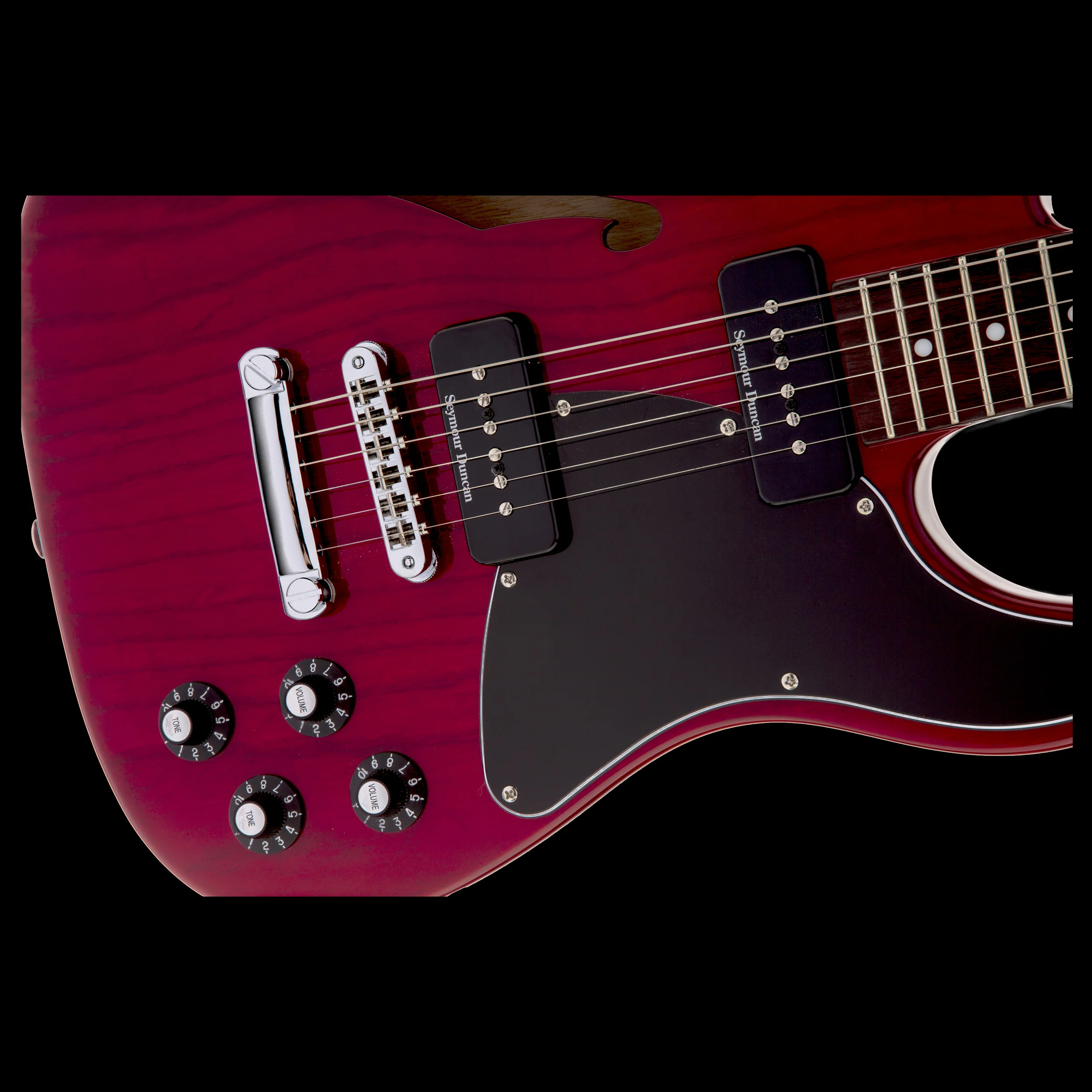 Fender Artist Series Jim Adkins JA-90 Telecaster Thinline Crimson Red Transparent Electric Guitar - Image 4