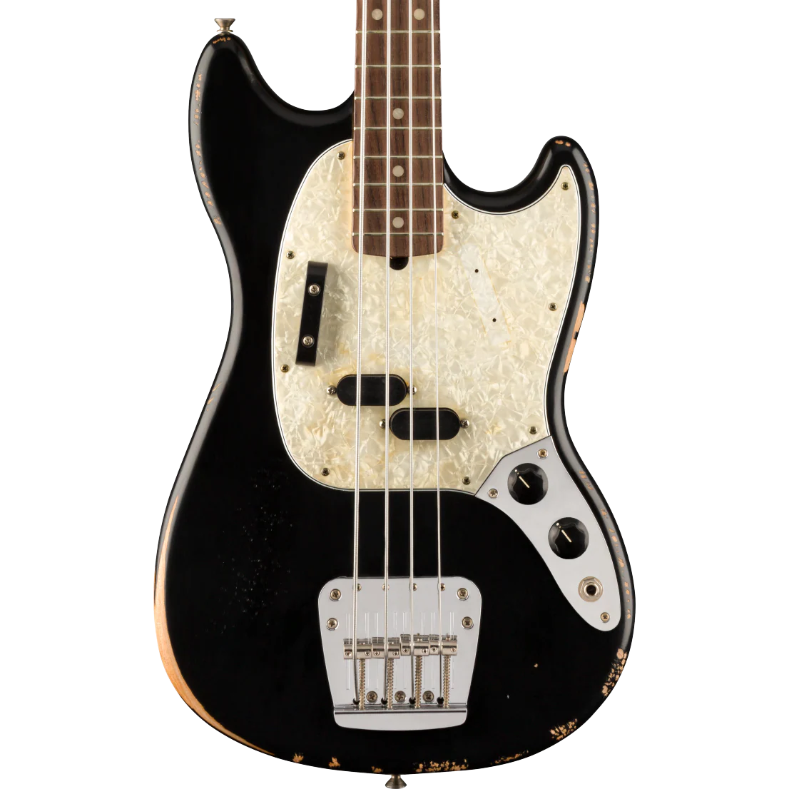 Fender Artist Series JMJ Road Worn Justin Meldal-Johnsen Mustang Bass Black with Gig Bag