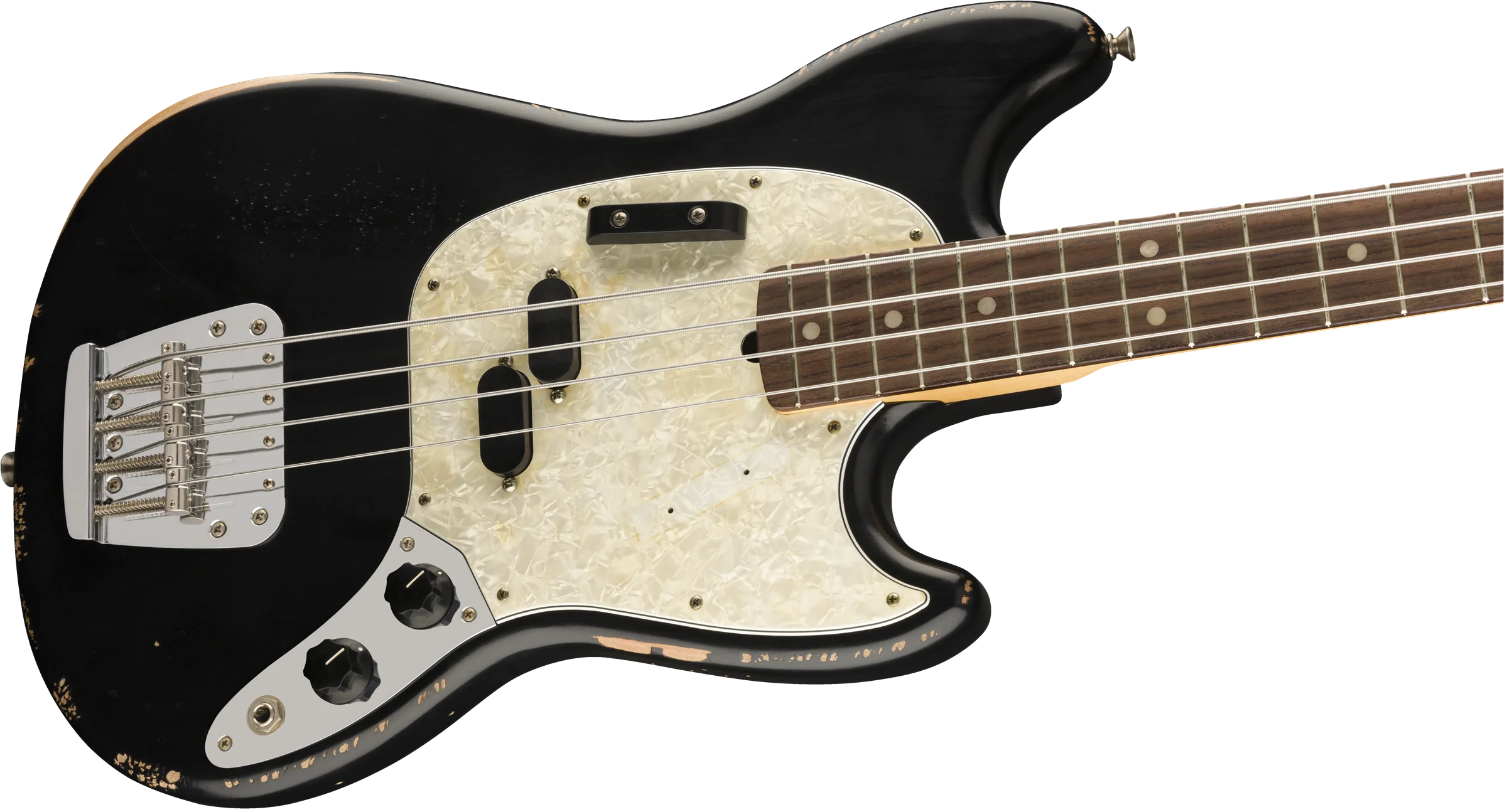 Fender Artist Series JMJ Road Worn Justin Meldal-Johnsen Mustang Bass Black with Gig Bag - Image 4