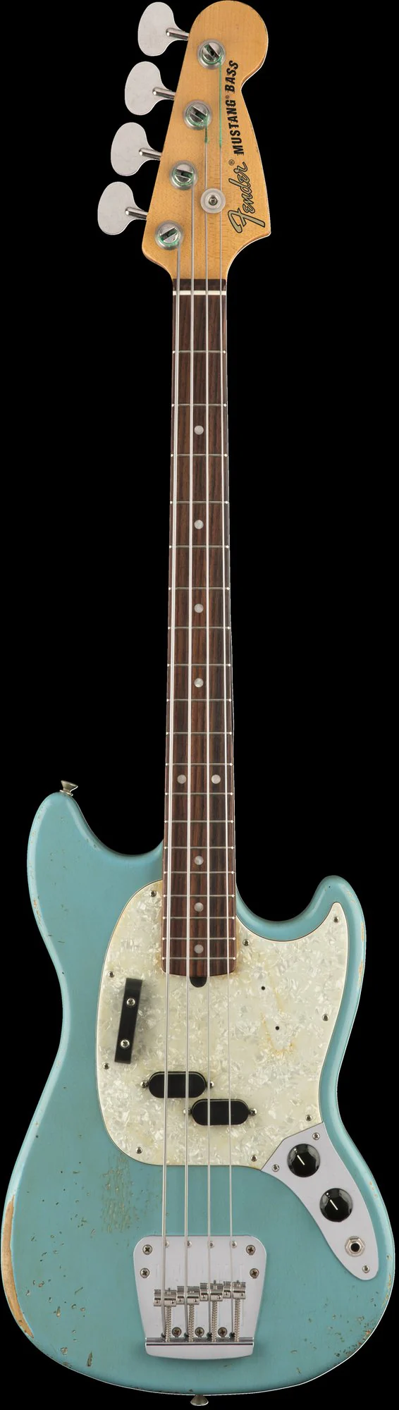Fender Artist Series JMJ Road Worn Justin Meldal-Johnsen Mustang Bass Daphne Blue W/Bag - Image 2