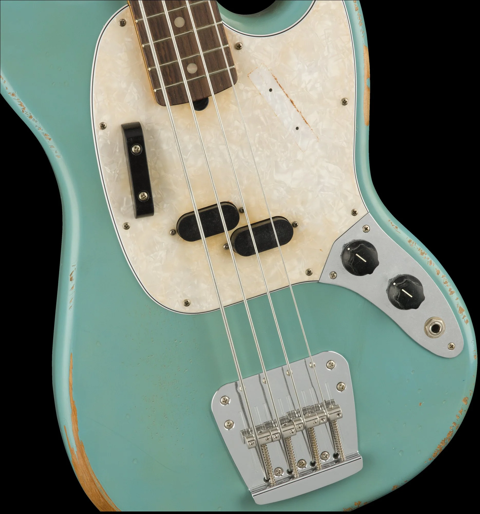 Fender Artist Series JMJ Road Worn Justin Meldal-Johnsen Mustang Bass Daphne Blue W/Bag - Image 4