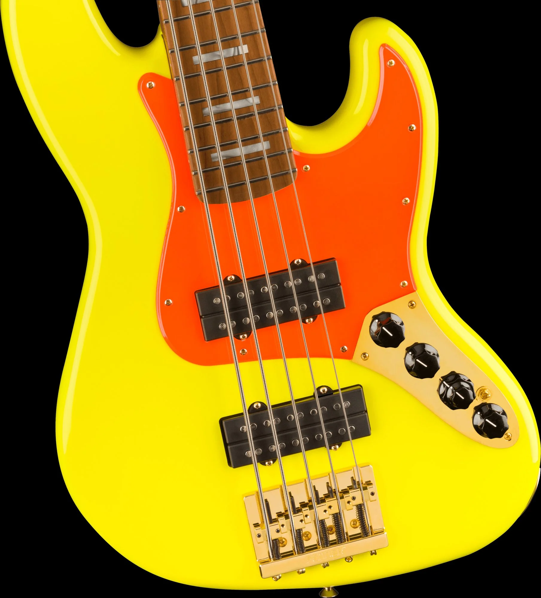 Fender Artist Series MonoNeon Jazz Bass V Maple Fingerboard Neon Yellow With Bag - Image 3