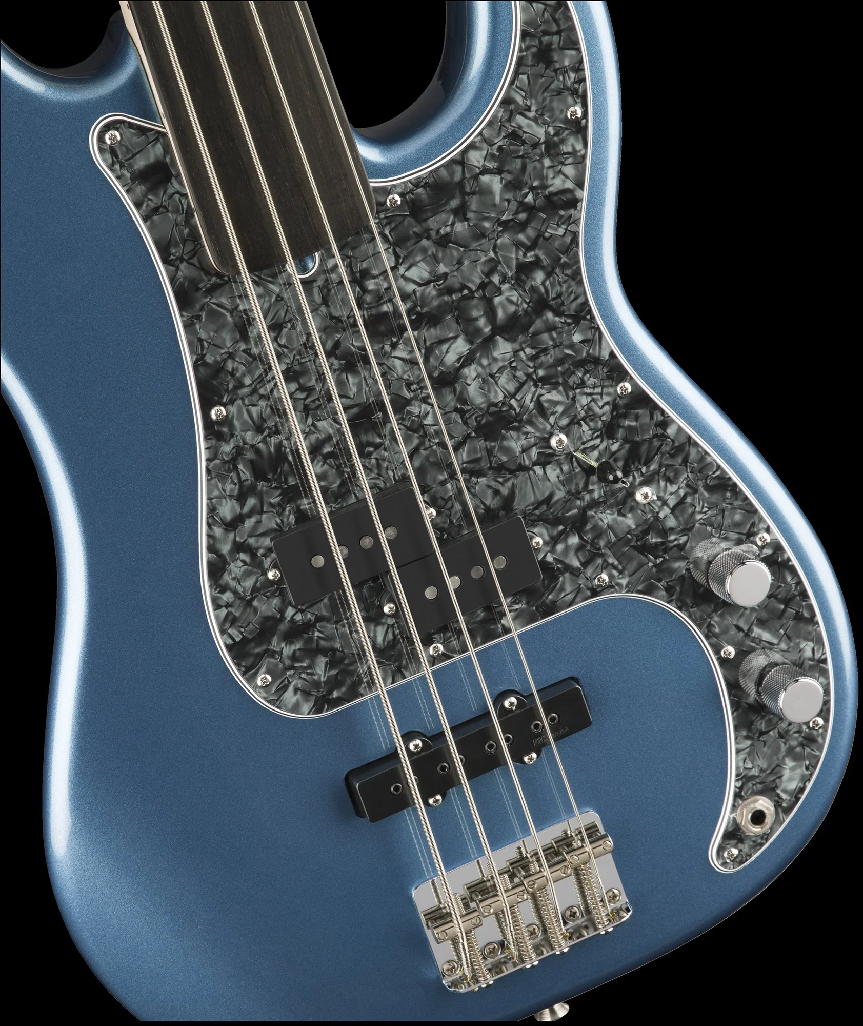 Fender Artist Series Tony Franklin Fretless Precision Bass Lake Placid Blue W/Case - Image 3