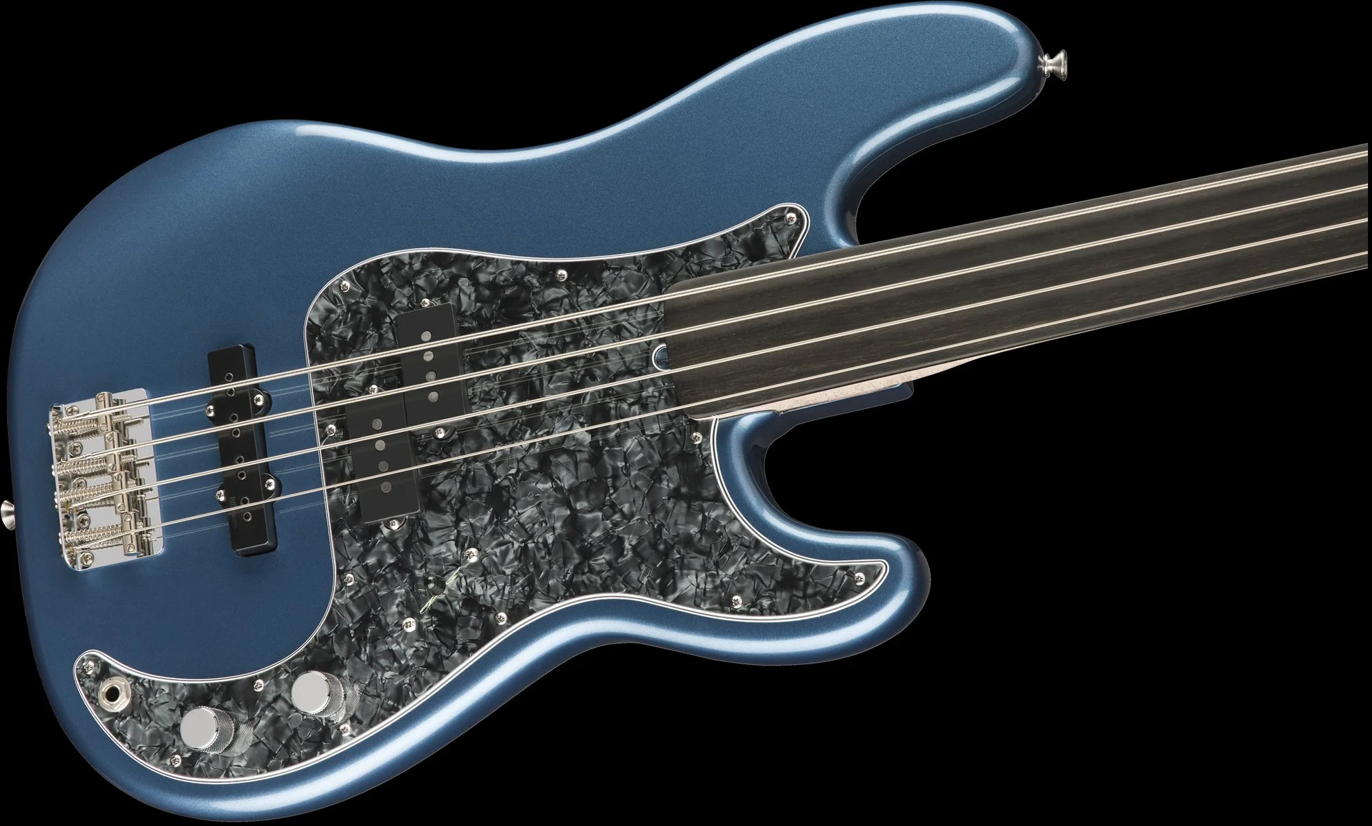 Fender Artist Series Tony Franklin Fretless Precision Bass Lake Placid Blue W/Case - Image 4