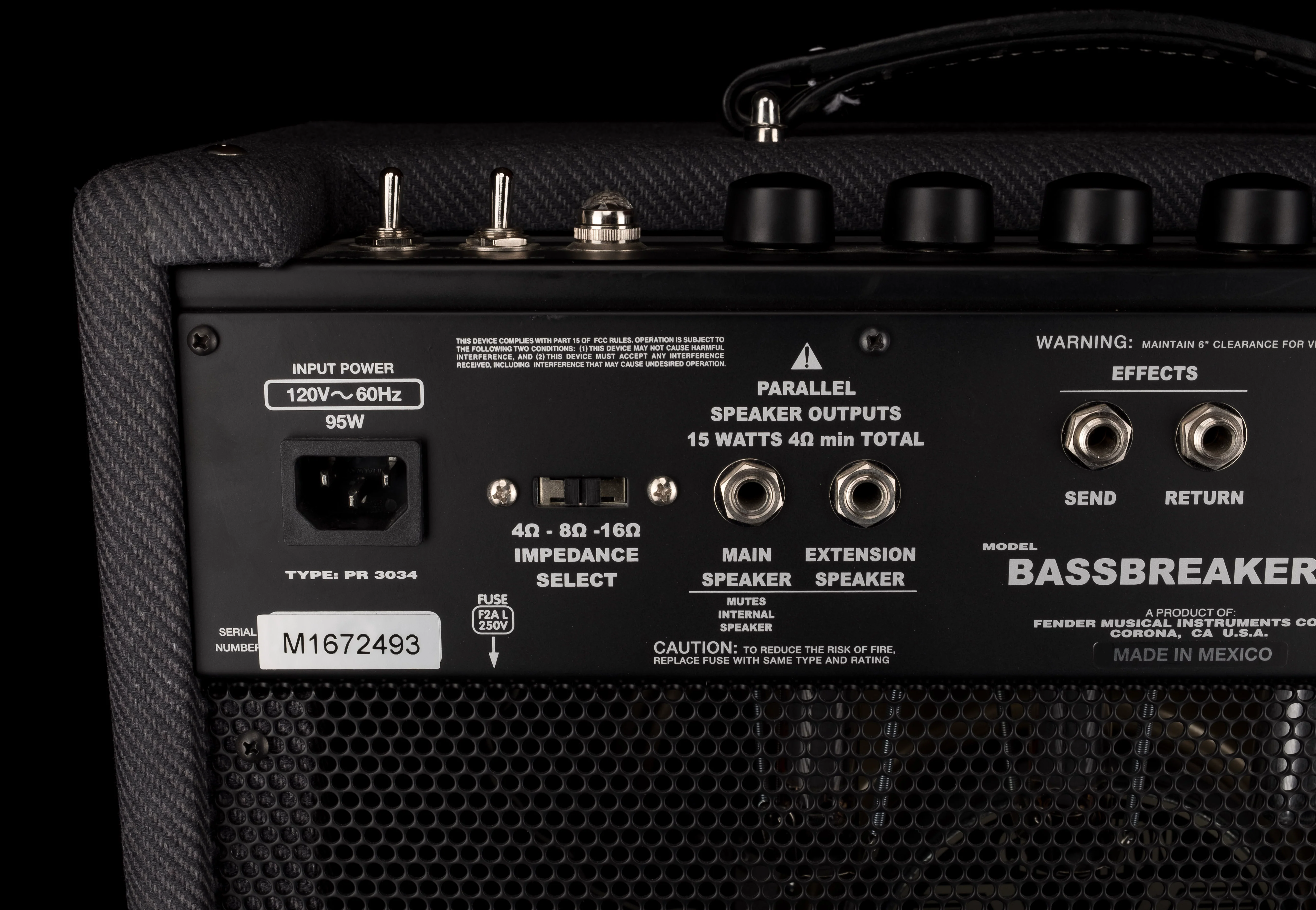 Fender Bassbreaker 15 EL84 Tube Guitar Amplifier Combo ***B-Stock*** - Image 7