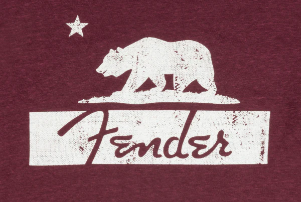 Fender Burgundy Bear Unisex T-Shirt XL - Image 2