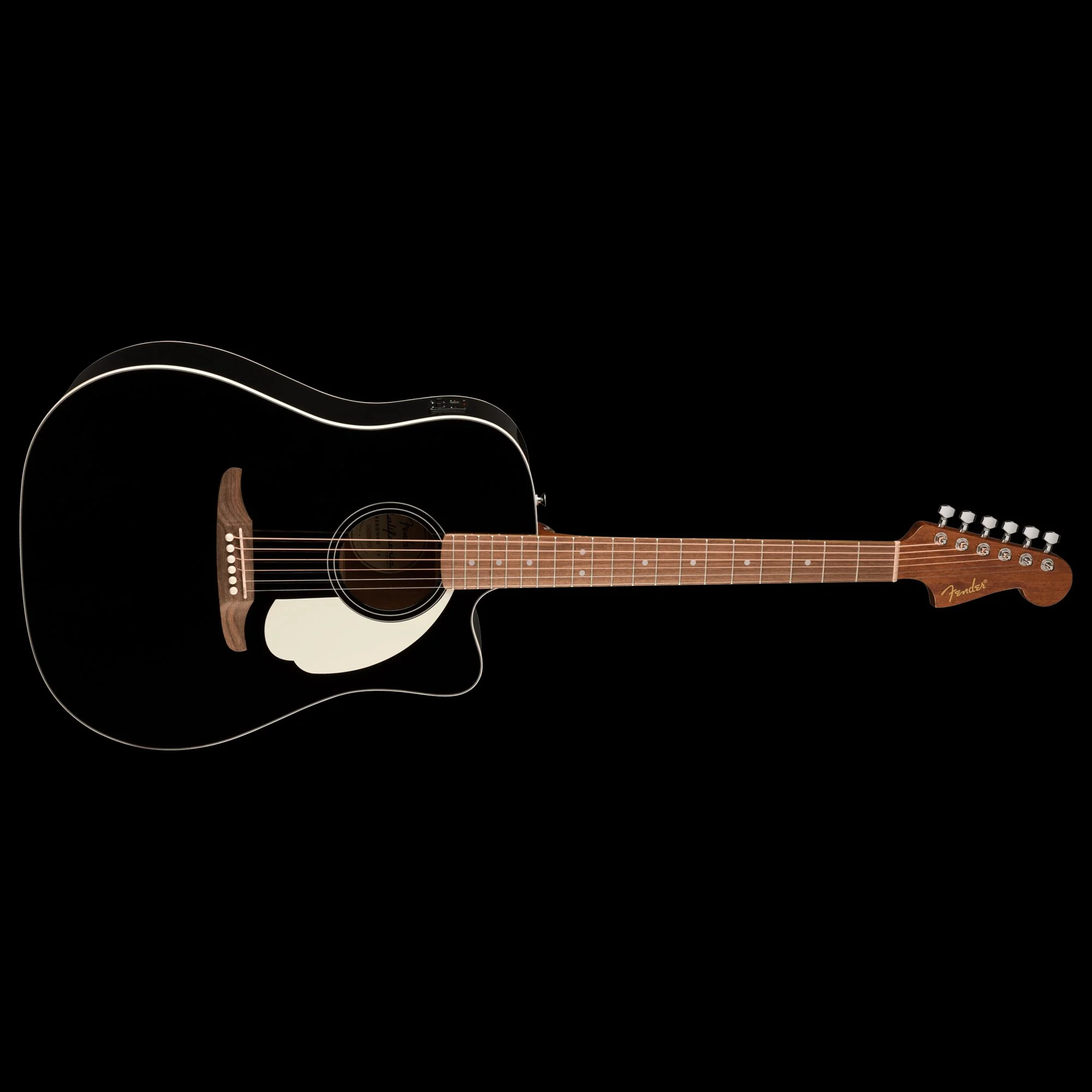 Fender California Standard Redondo CE Spruce Top Ivory Pickguard Black Acoustic Electric Guitar - Image 5