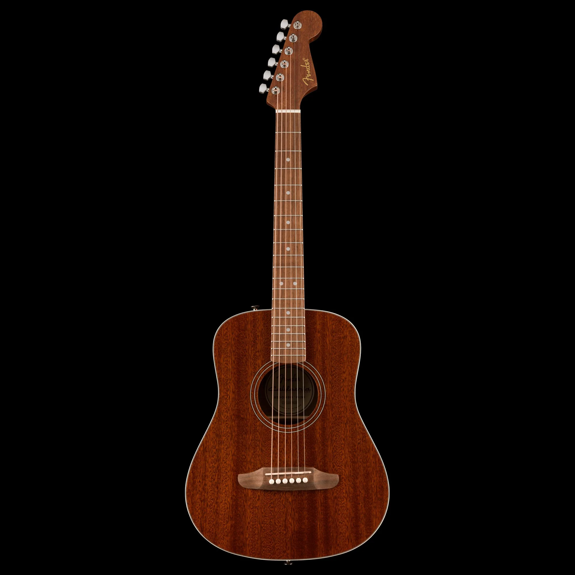 Fender California Standard Redondo Natural Sapele Mini Acoustic Guitar With Bag - Image 3