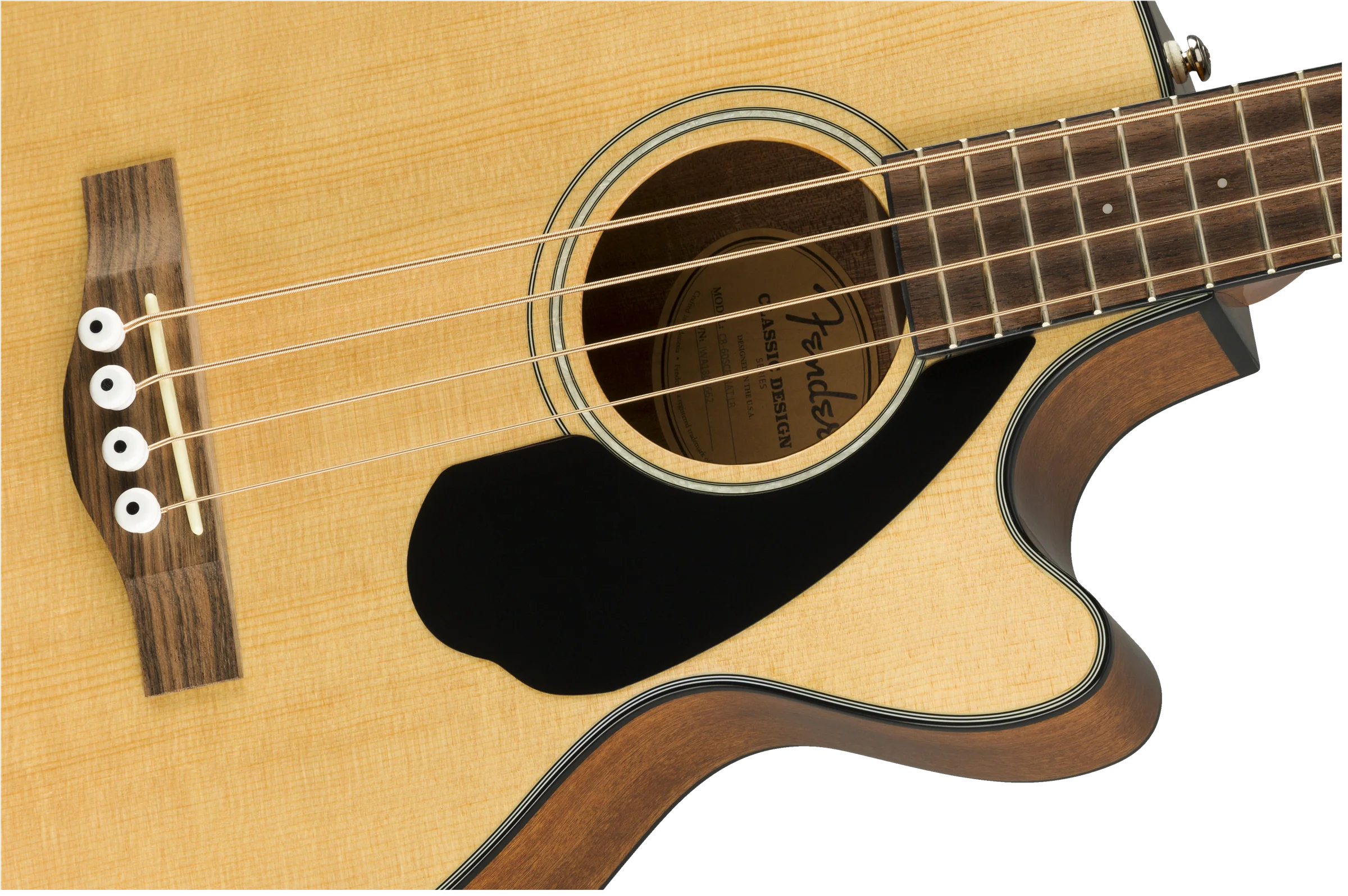 Fender CB-60SCE Acoustic‑Electric Bass Guitar Natural Finish - Image 4