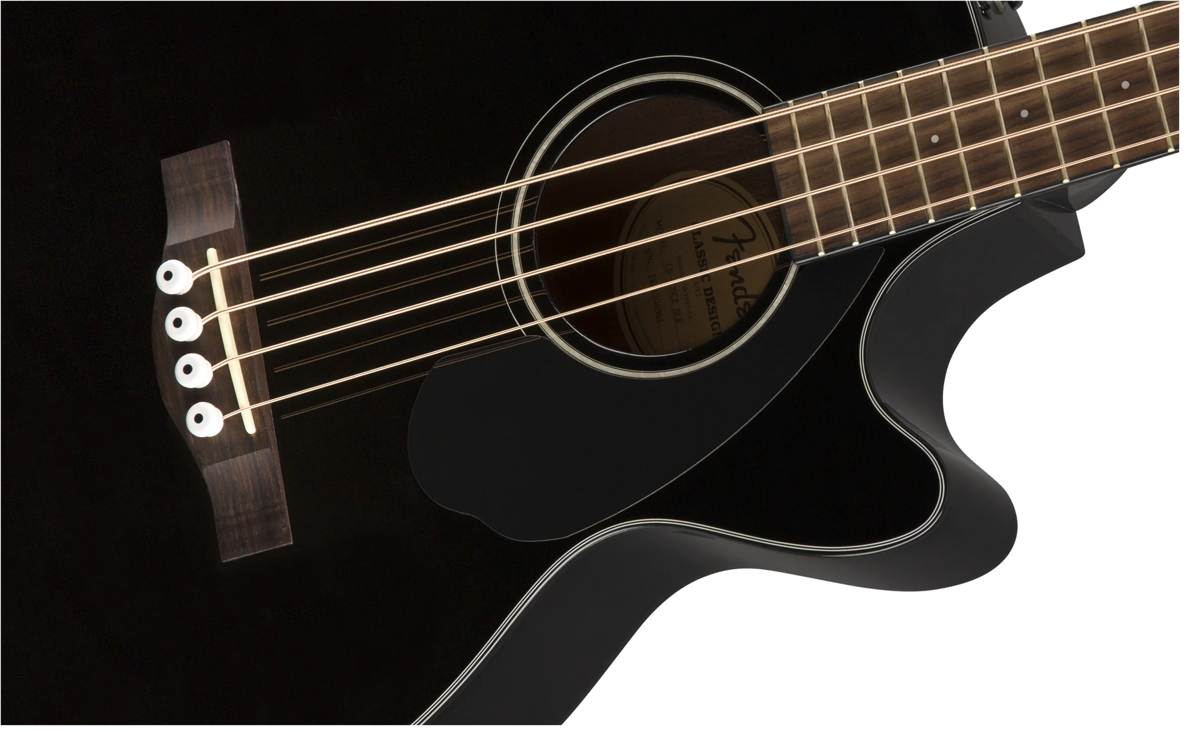 Fender CB-60SCE Laurel Fingerboard Black Acoustic Electric Bass - Image 4