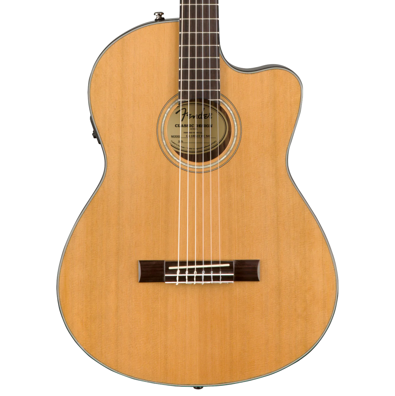 Fender CN-140SCE Nylon Thinline Acoustic Guitar Natural With Case