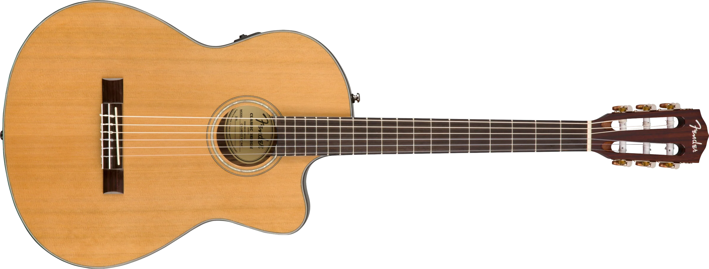 Fender CN-140SCE Nylon Thinline Acoustic Guitar Natural With Case - Image 2