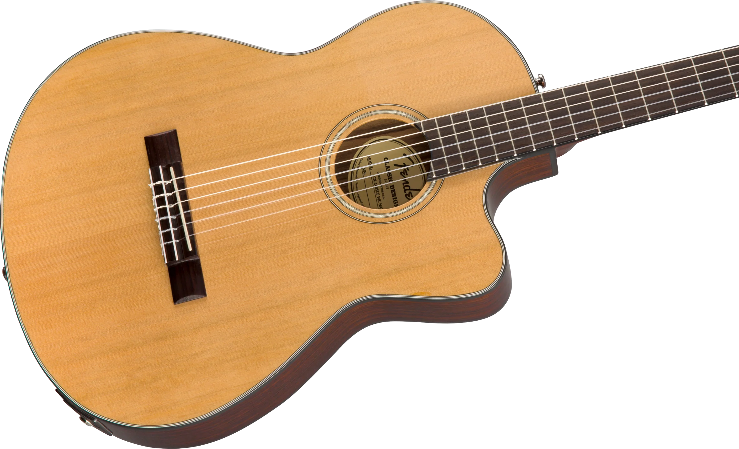 Fender CN-140SCE Nylon Thinline Acoustic Guitar Natural With Case - Image 5