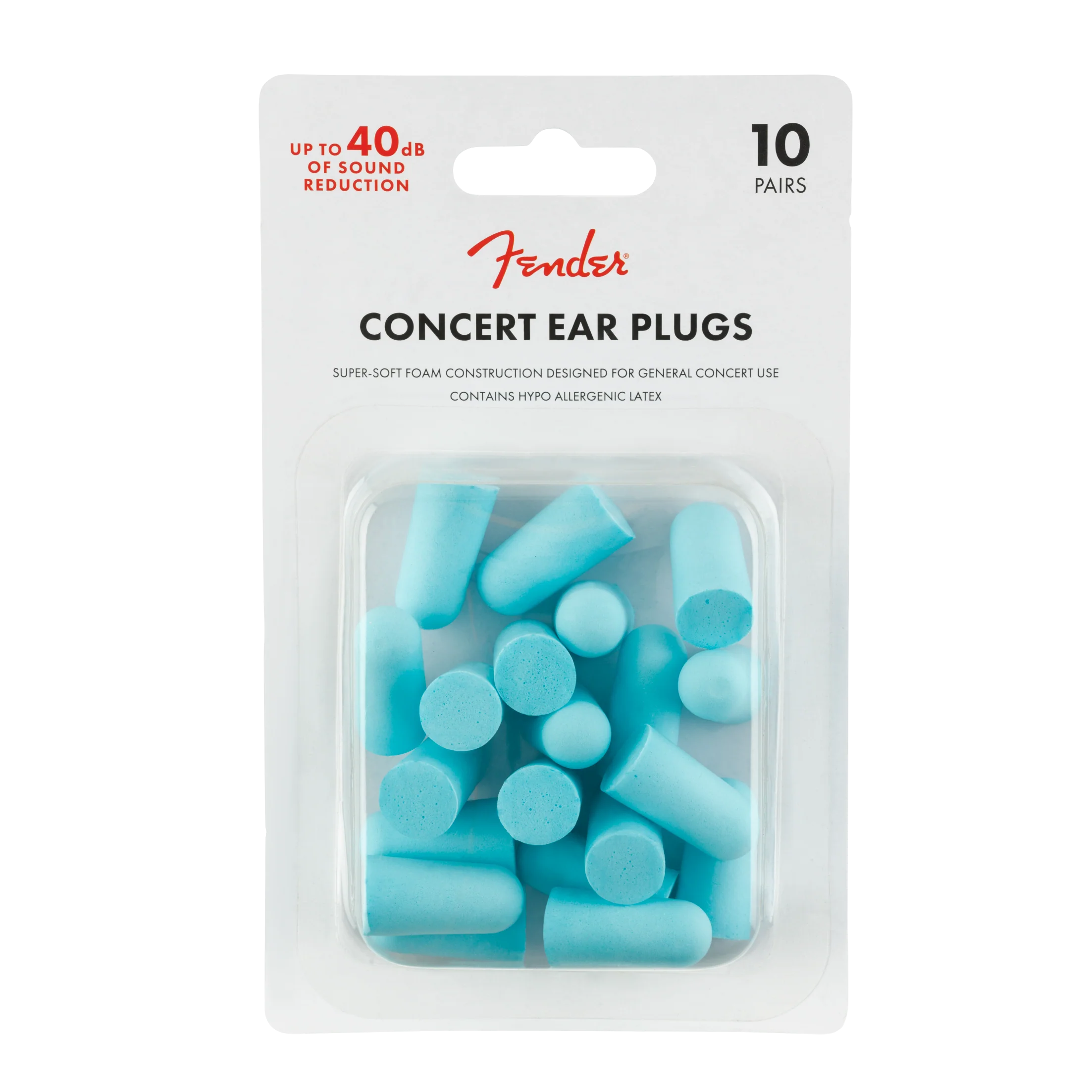 Fender Concert Ear Plugs 10-Pair Daphne Blue
