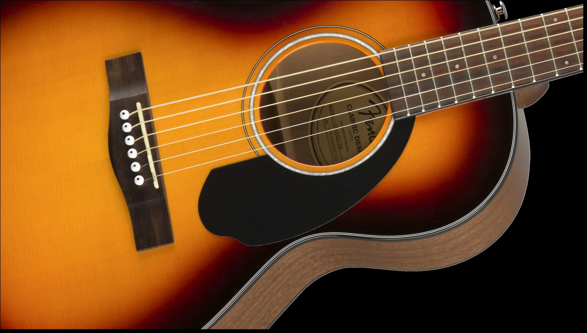 Fender CP-60S Parlor Acoustic Guitar - Sunburst - Image 4