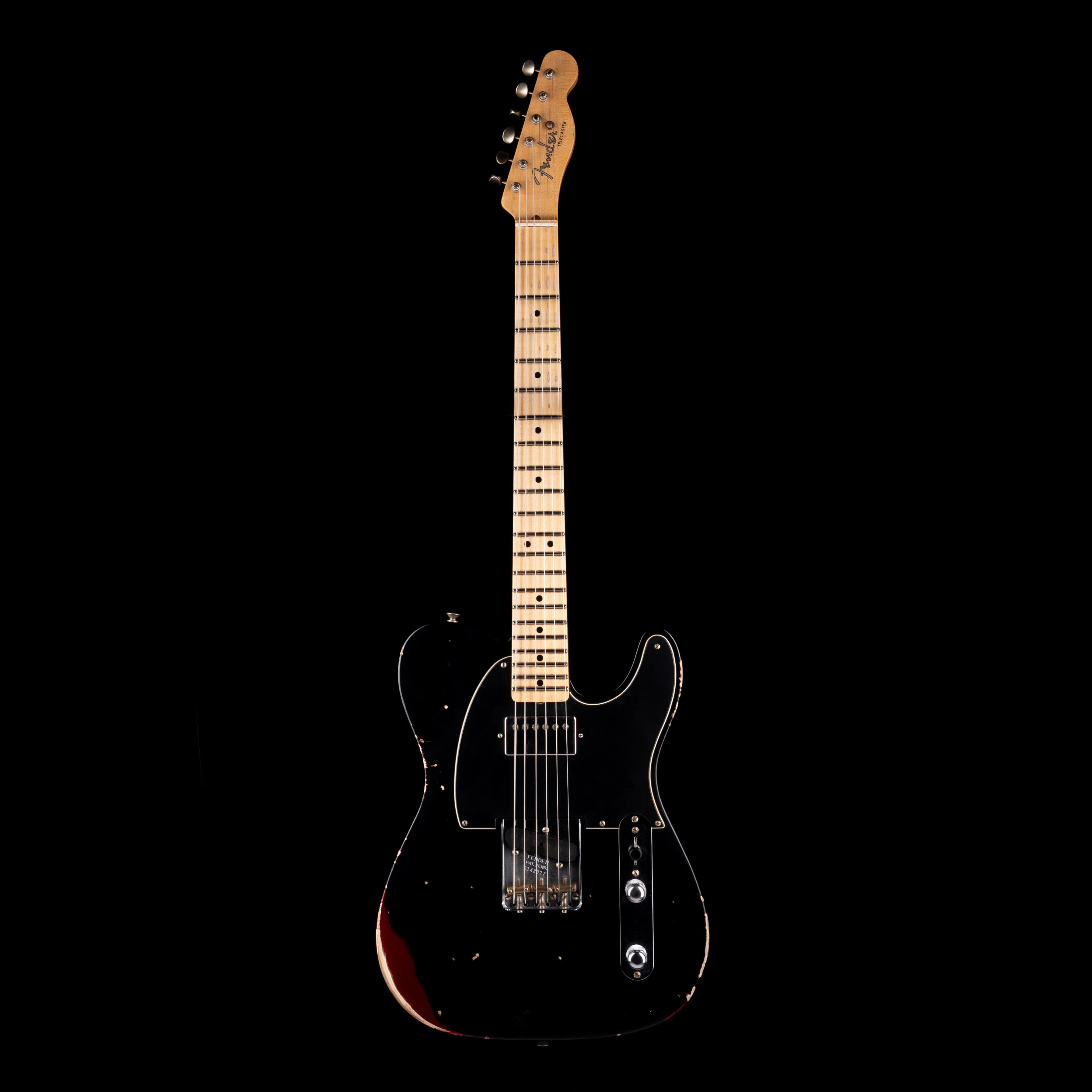 Fender Custom Shop 1952 Telecaster Relic Black Over Candy Apple Red - Image 2