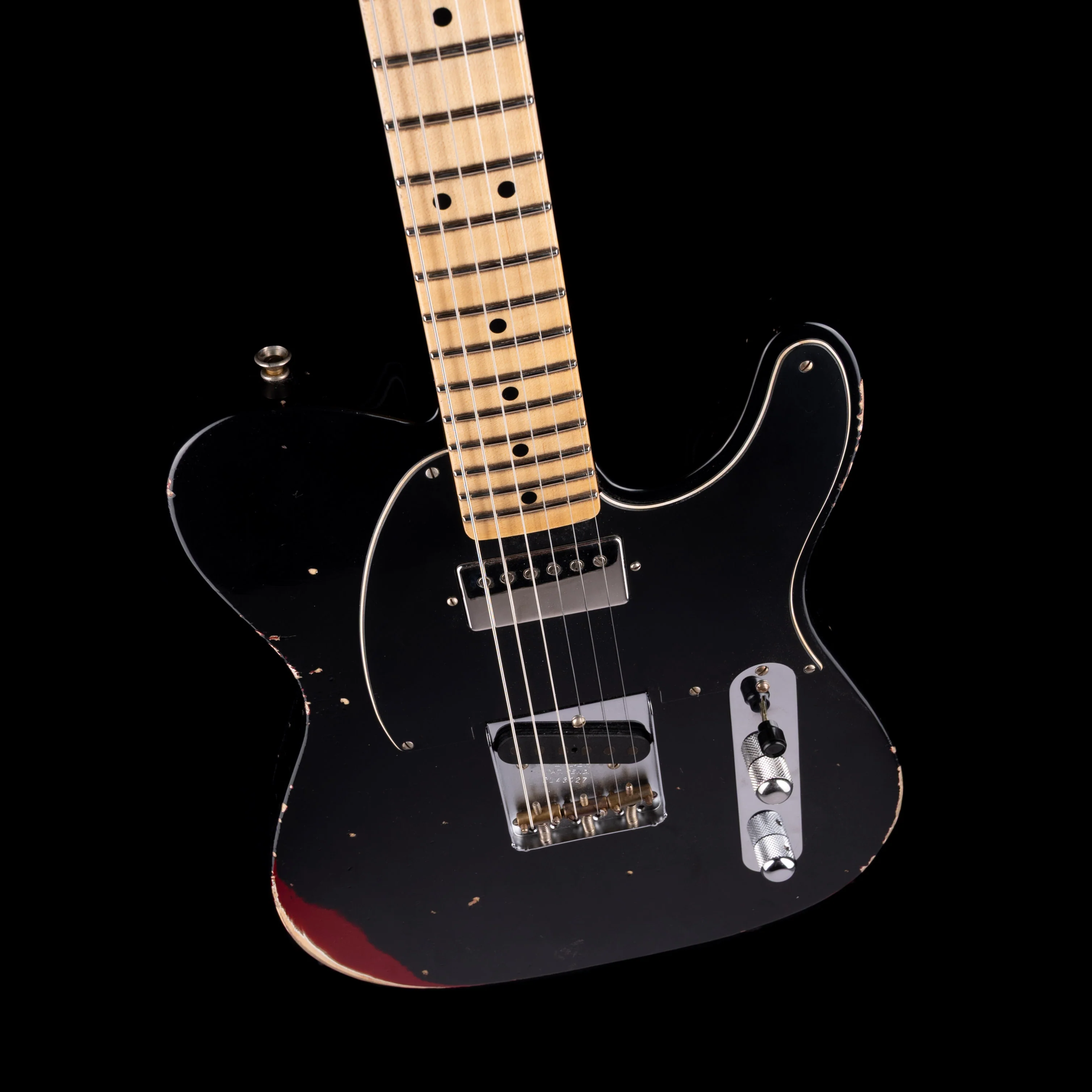 Fender Custom Shop 1952 Telecaster Relic Black Over Candy Apple Red - Image 3
