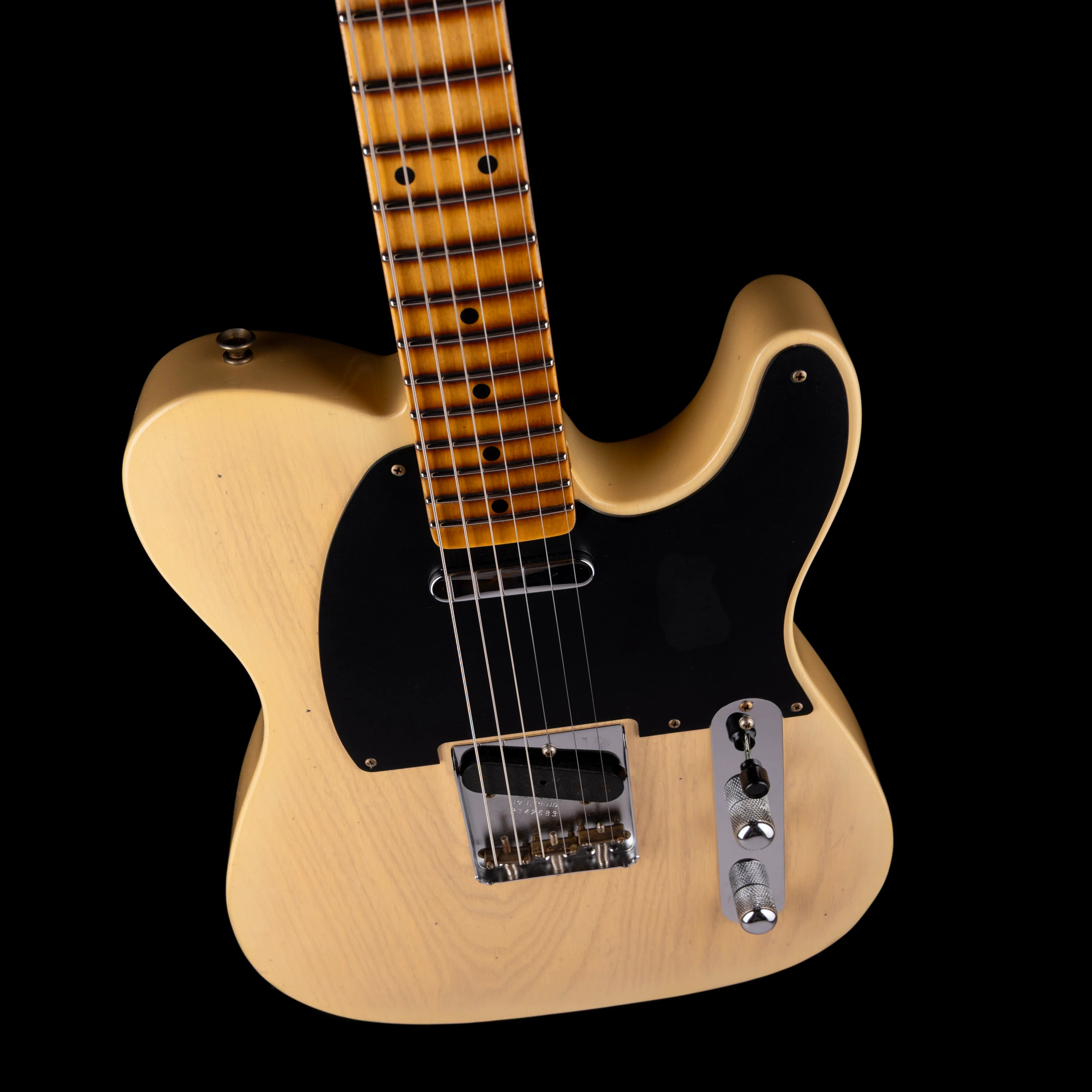 Fender Custom Shop 1954 Telecaster Journeyman Relic Faded Aged Nocaster Blonde With Case - Image 3