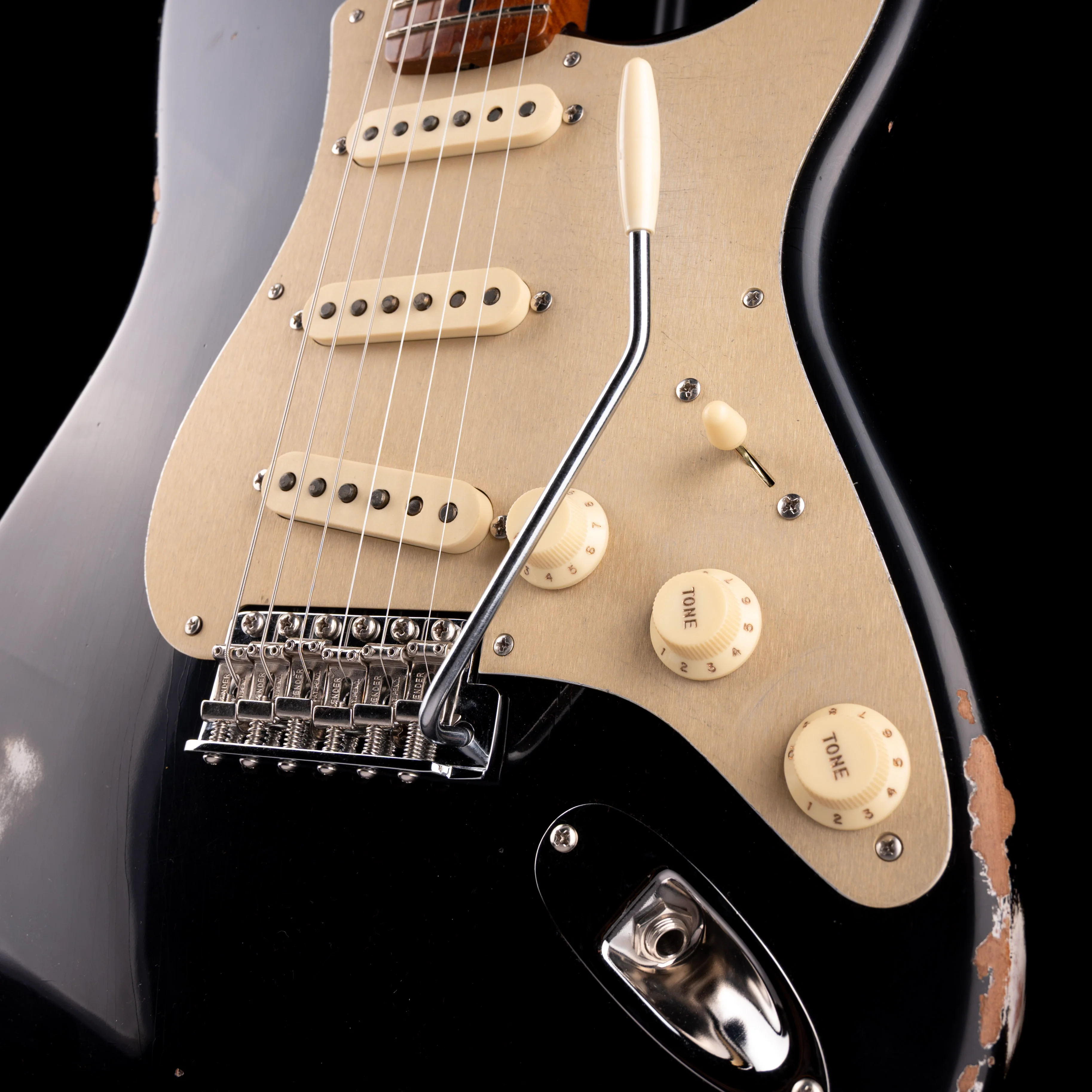 Fender Custom Shop 1956 Stratocaster Roasted Relic Aged Black - Image 5