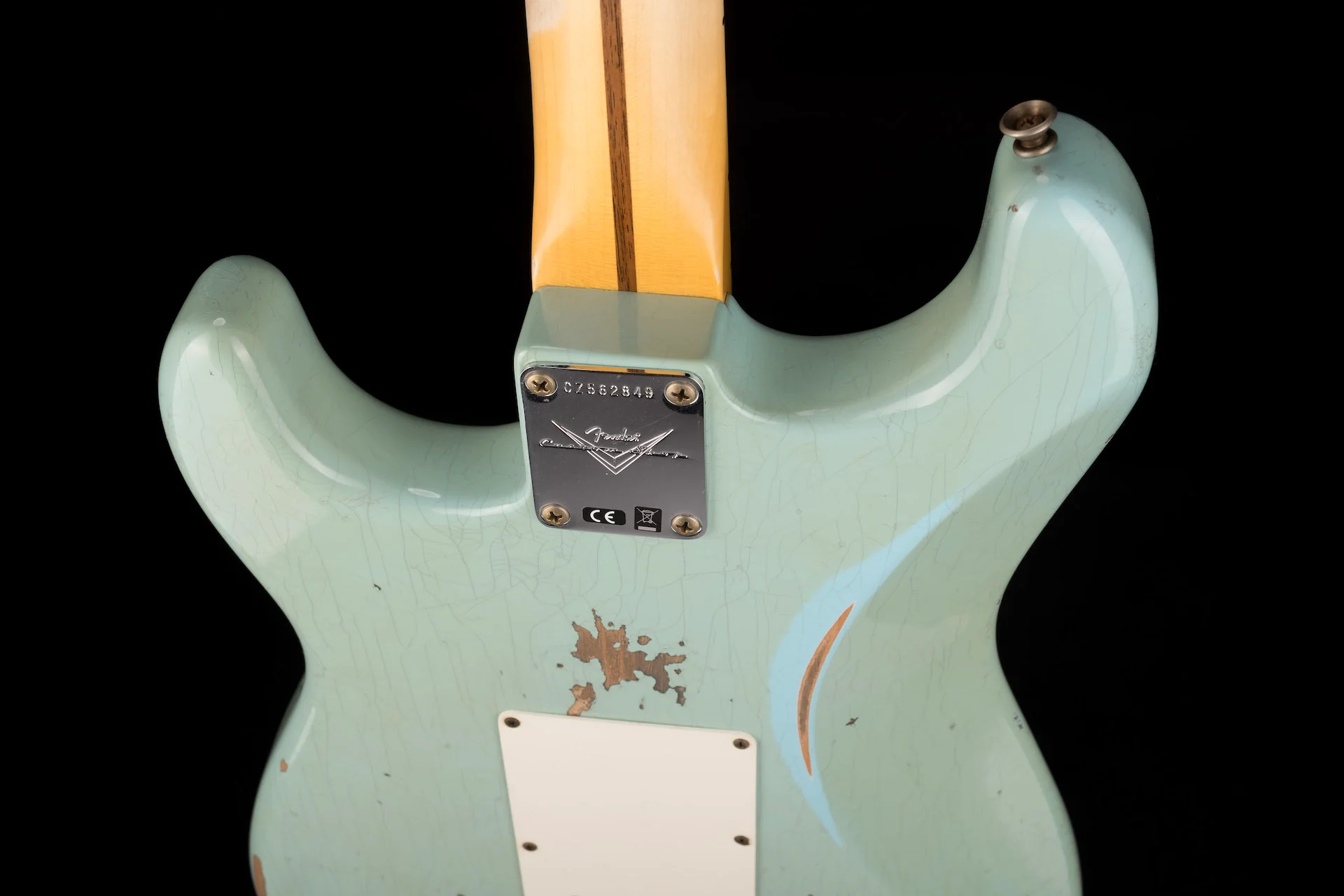 Fender Custom Shop 1957 Stratocaster Relic Faded Aged Daphne Blue Electric Guitar - Image 15